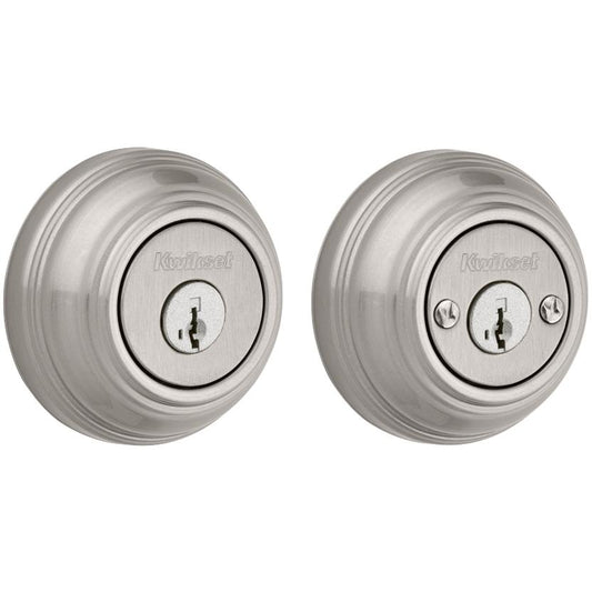 Double Cylinder Round Deadbolt - 985 Series SmartKey with Round Corner Latch - Clearpack