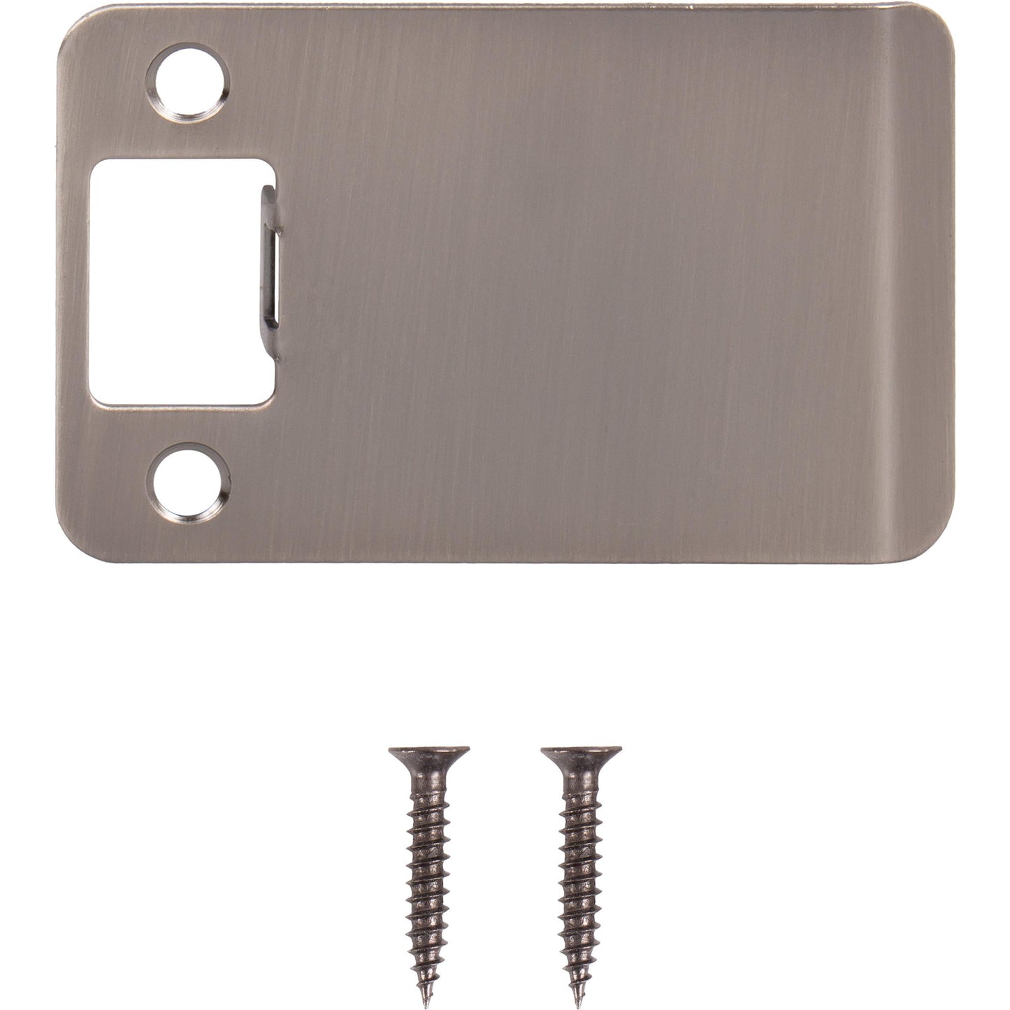 Stone Harbor Hardware Round Corner Extended Lip Strike Plate, 2-1/4" x 3", (3-1/2" Overall Length), Antique Nickel