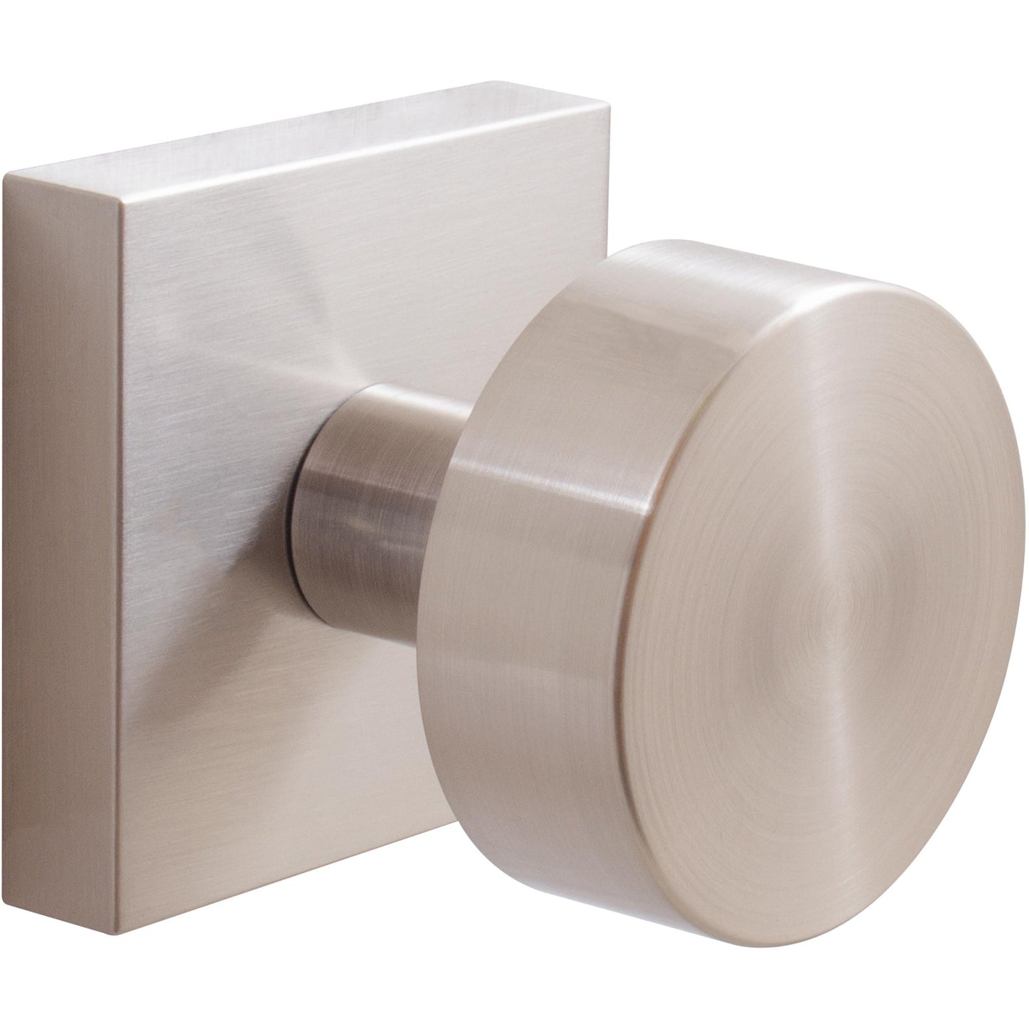 Stone Harbor Hardware Bonn Door Knob with Square Rosette, Passage (Hall/Closet) Latch, Satin Nickel