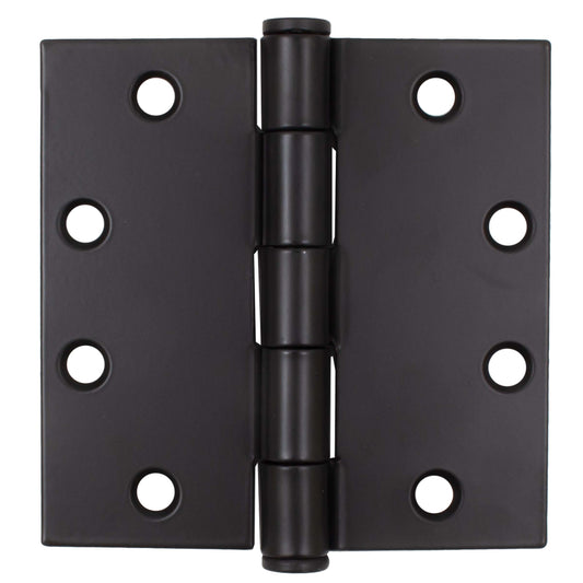 Stone Harbor Hardware Commercial Grade Plain Bearing Hinge, 4-1/2 Inches, Square Corner, .134 Gauge, Matte Black