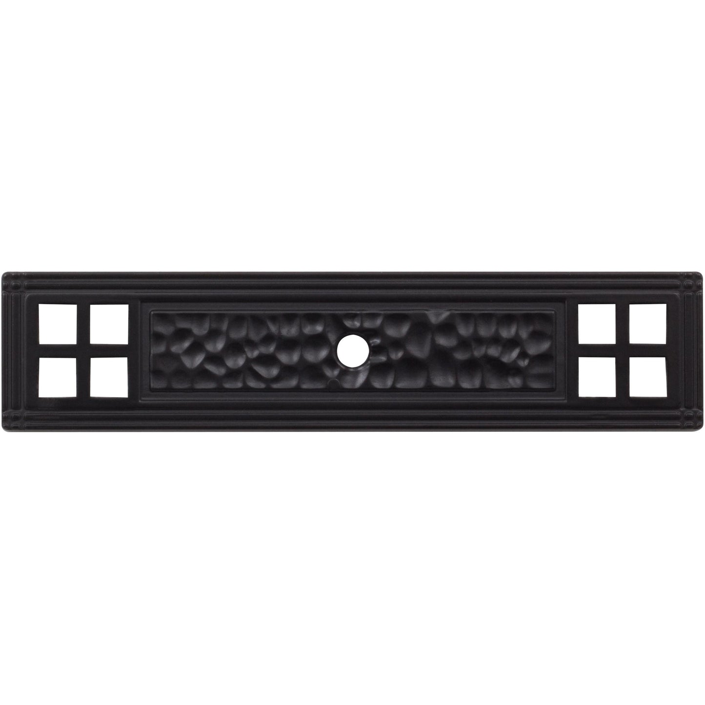 Stone Harbor Hardware Arts & Crafts Cabinet Knob Backplate, Matte Black