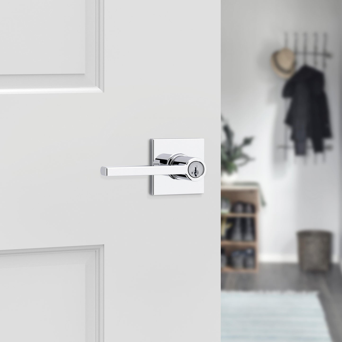 438CSL SQT 26 SMT RCAL UL 3031 23155 LK Casey Entry Less Keys - Polished Chrome