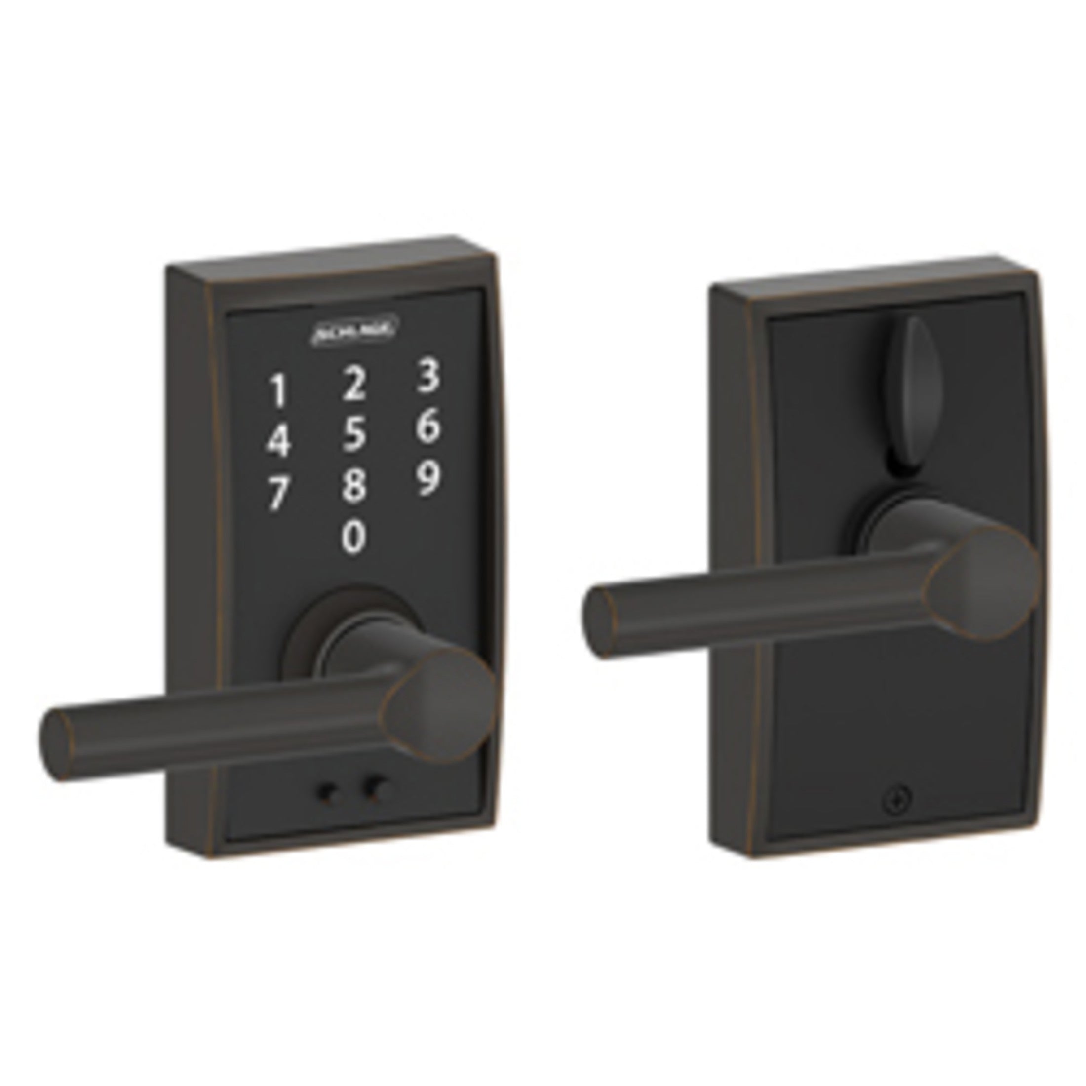 FE695CEN716BRW 16-086 10-027 Broadway / Century Touch Keyless Lever - Aged Bronze