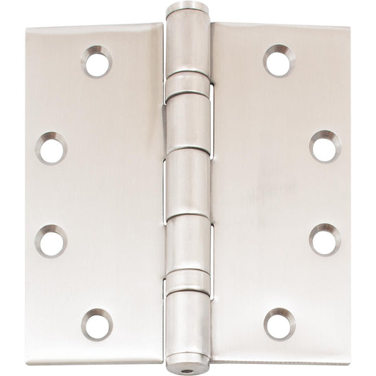 Stone Harbor Hardware Commercial Grade Ball Bearing Hinge, 4-1/2 Inches, Square Corner, .134 Gauge, Satin Stainless Steel