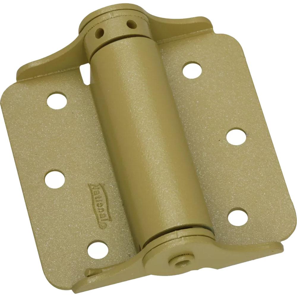 National Hardware - N115-006 V125 3" Adjustable Spring Hinge in BakEnamel Brass, 2 pack