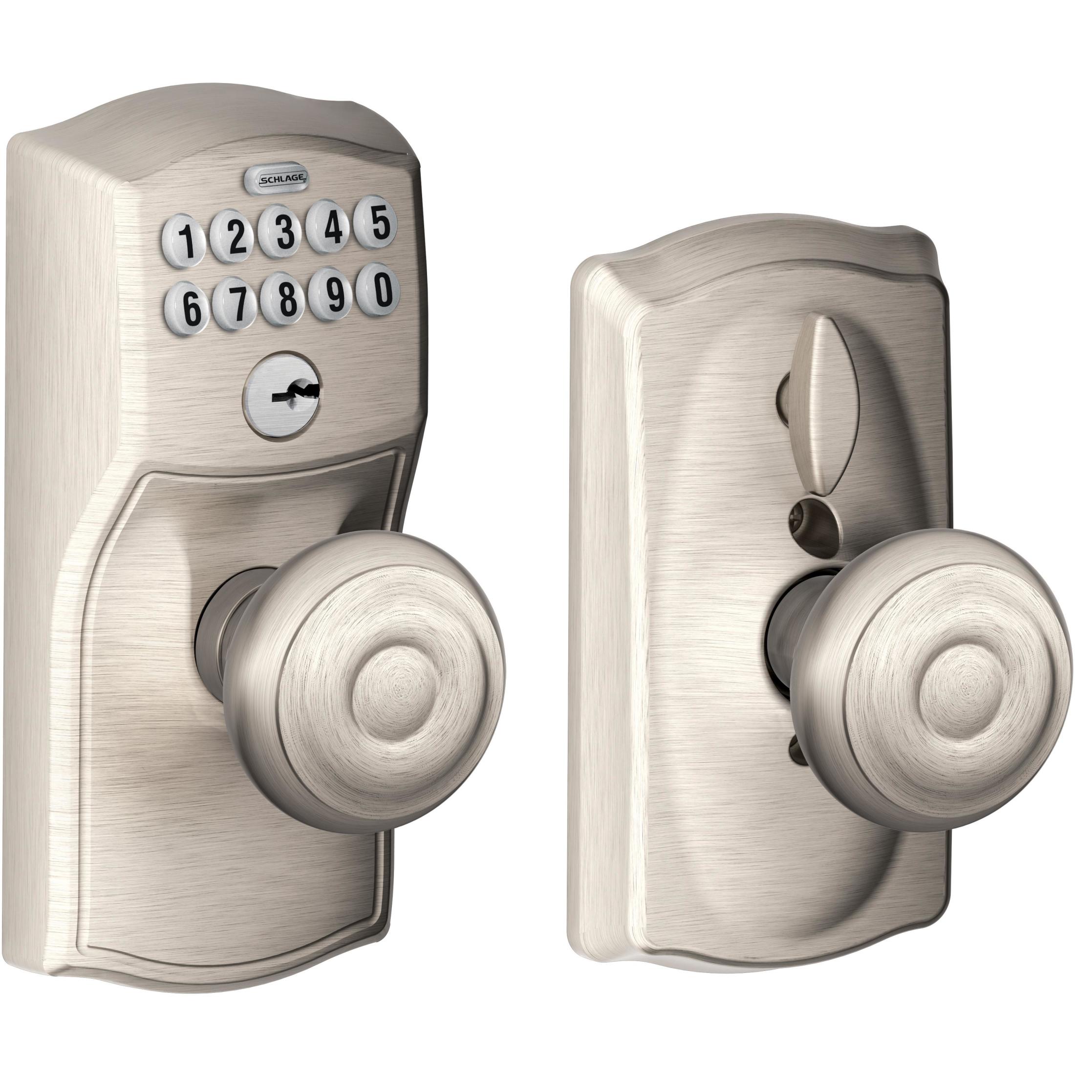 FE595CAM619GEO 16-086 10-027 Georgian / Camelot Keypad Knob - Satin Nickel