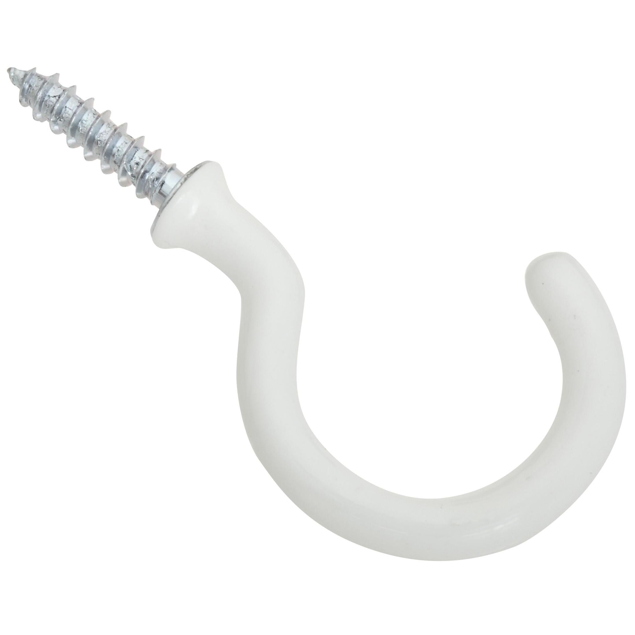 National Hardware - N274-951 V2667 1-1/2" Vinyl Coated Outdoor Hooks - White, 2 pack