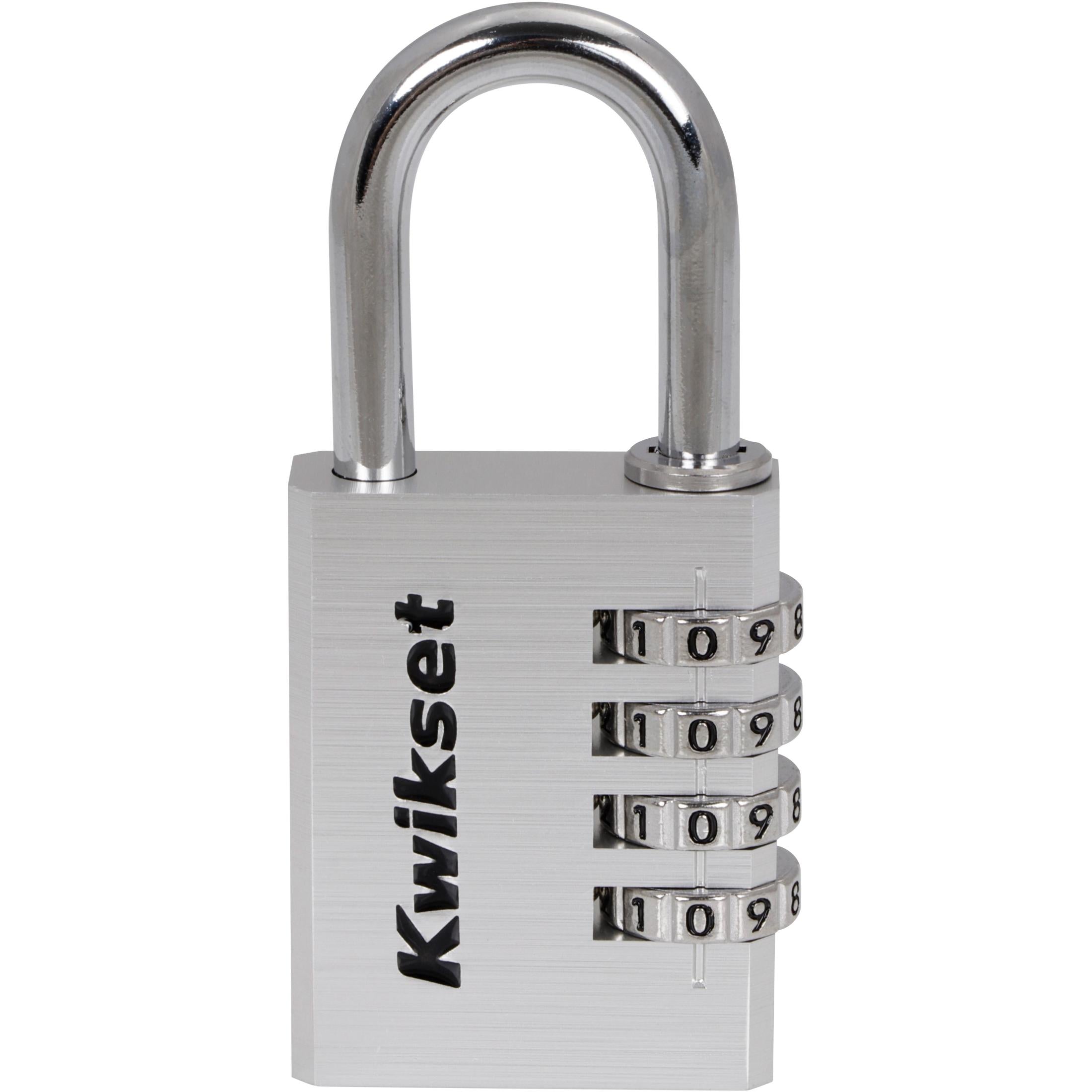 Kwikset 1-1/2" Aluminum Combination Padlock with 1-3/16" Shackle, Silver