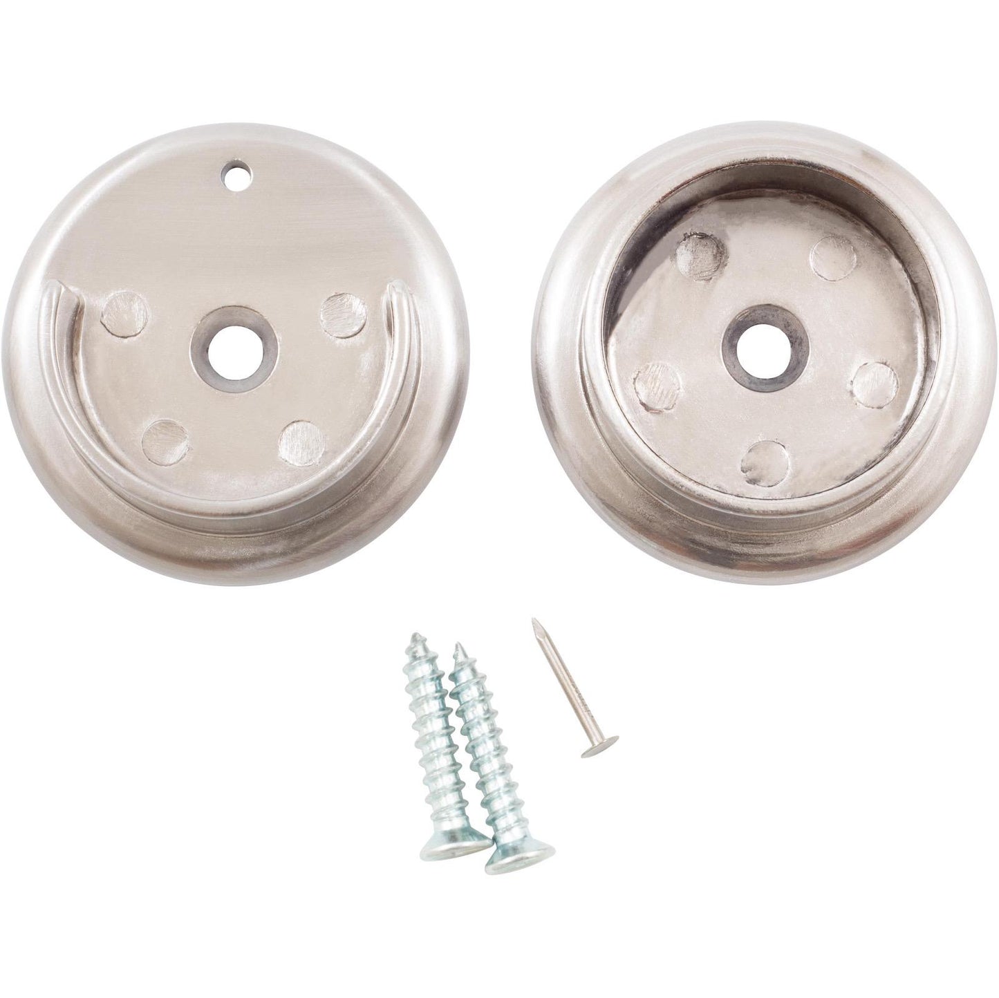 Stone Harbor Hardware Heavy-Duty Metal Pole Sockets, Fits Poles up to 1-3/8" Diameter, Satin Nickel