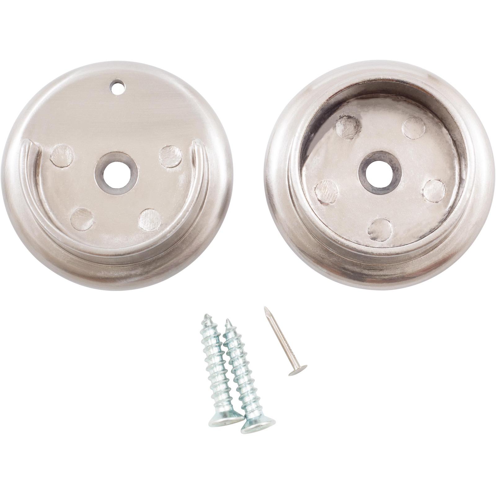 Stone Harbor Hardware Heavy-Duty Metal Pole Sockets, Fits Poles up to 1-3/8" Diameter, Satin Nickel