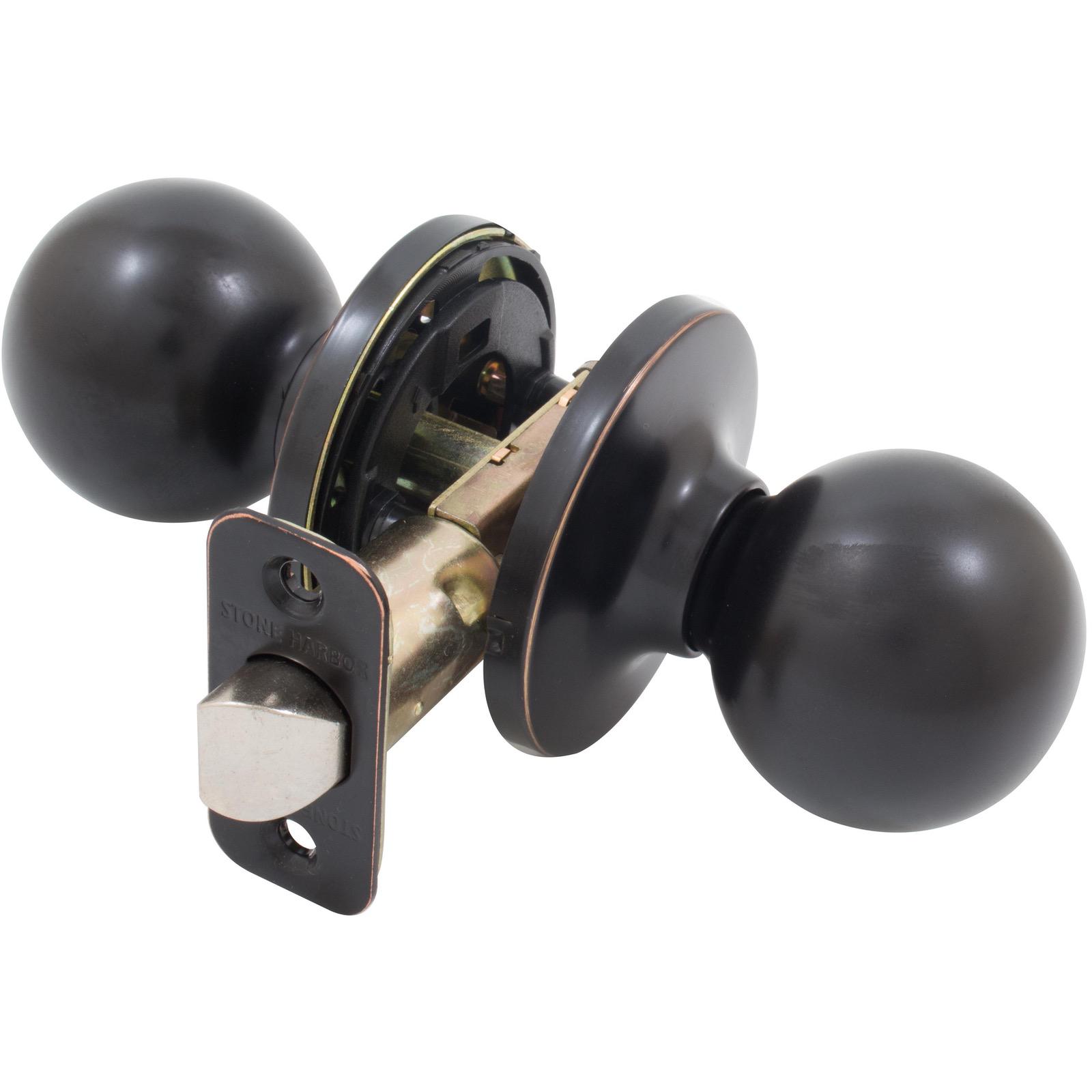 Stone Harbor Hardware Ball Door Knob, Passage (Hall/Closet) Latch, Vintage Bronze