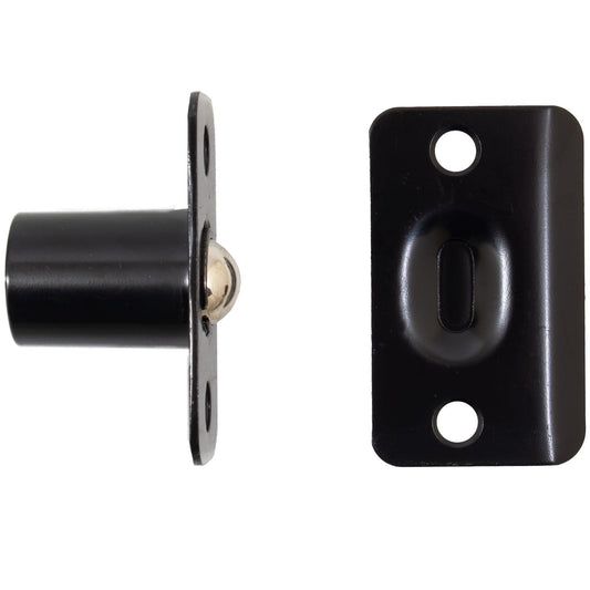 Stone Harbor Hardware Round Corner Single Adjust Ball Catch, Matte Black