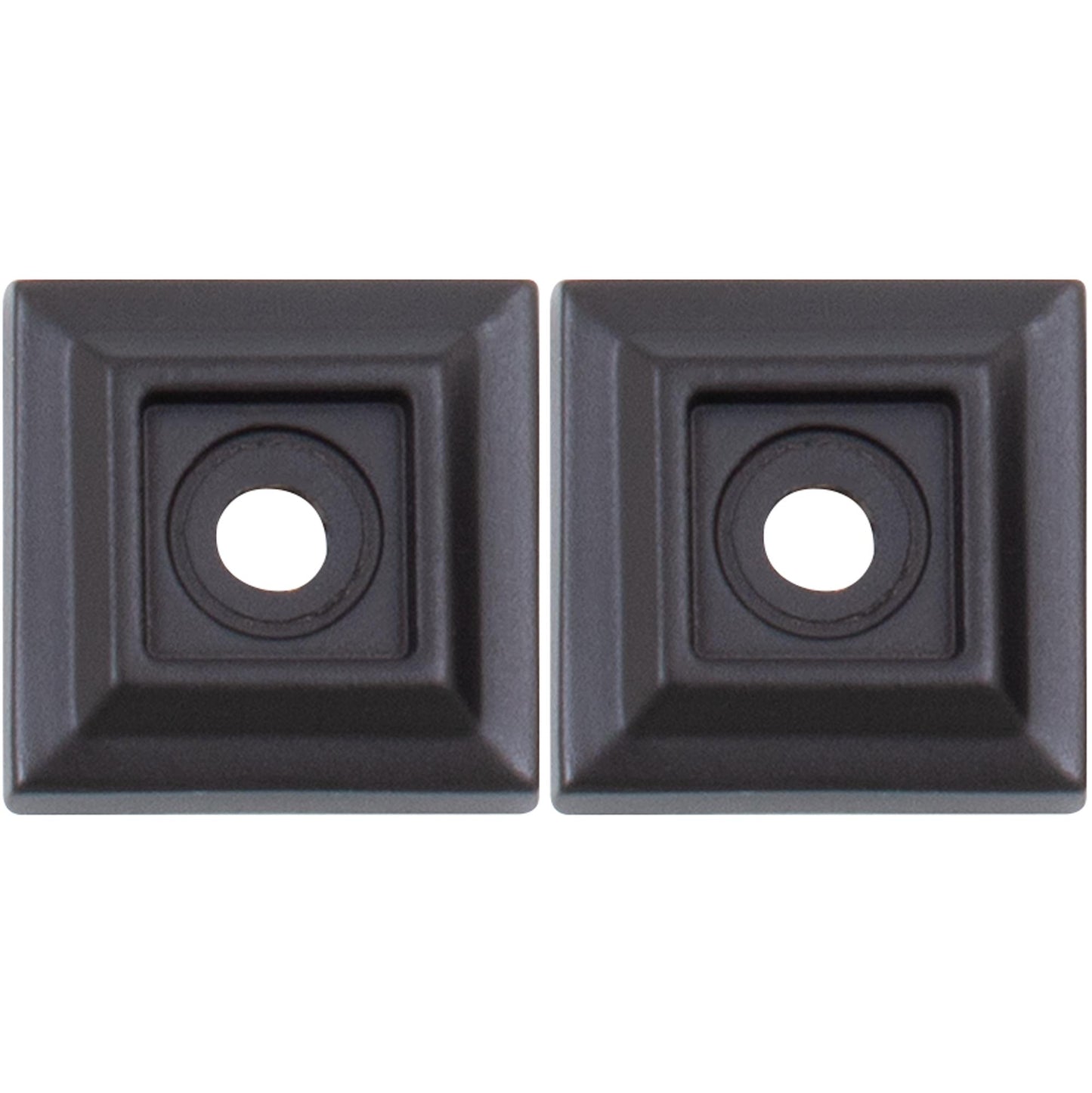 Stone Harbor Hardware Contemporary Square Backplate, 7/8" x 7/8", 2-Pack, Matte Black