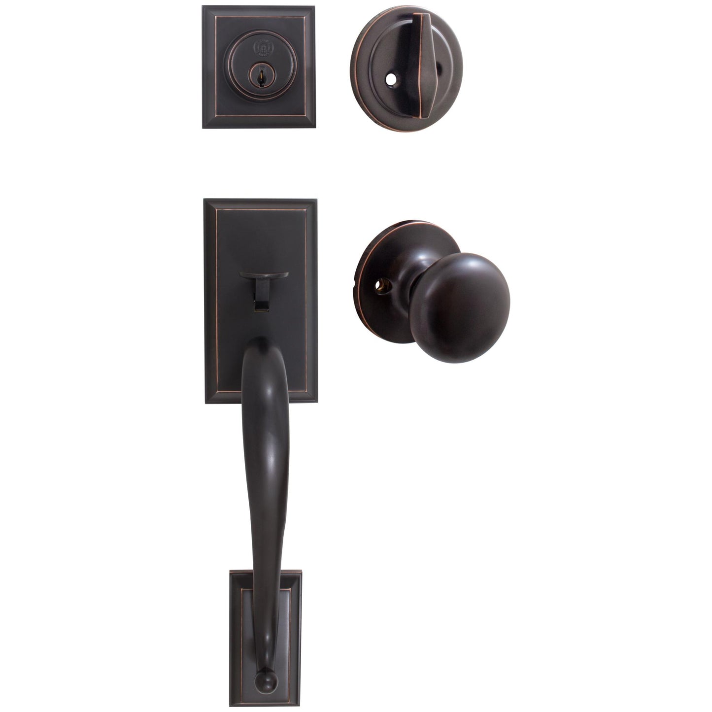 Stone Harbor Hardware Willow Park Handleset, Highland Interior Trim, KW Keyway, Vintage Bronze