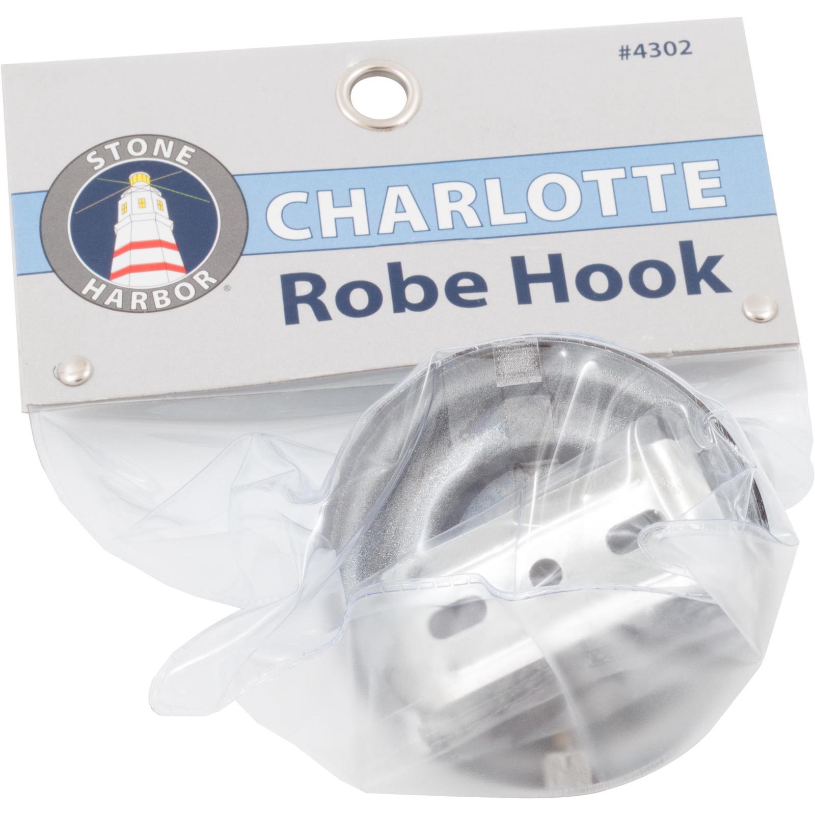 Stone Harbor Hardware Charlotte Robe Hook, Polished Chrome