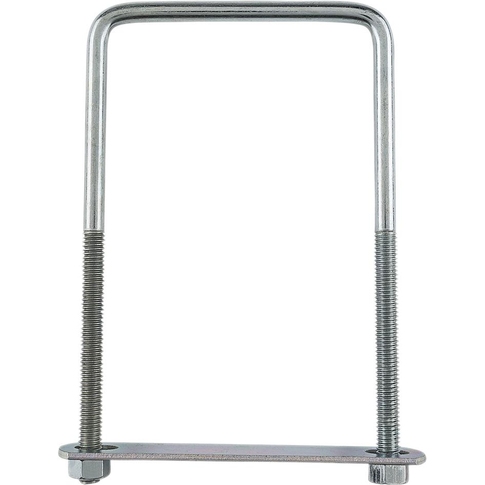 2192BC 677 3/8" x 4" x 7" Square U-Bolt - Zinc Plated