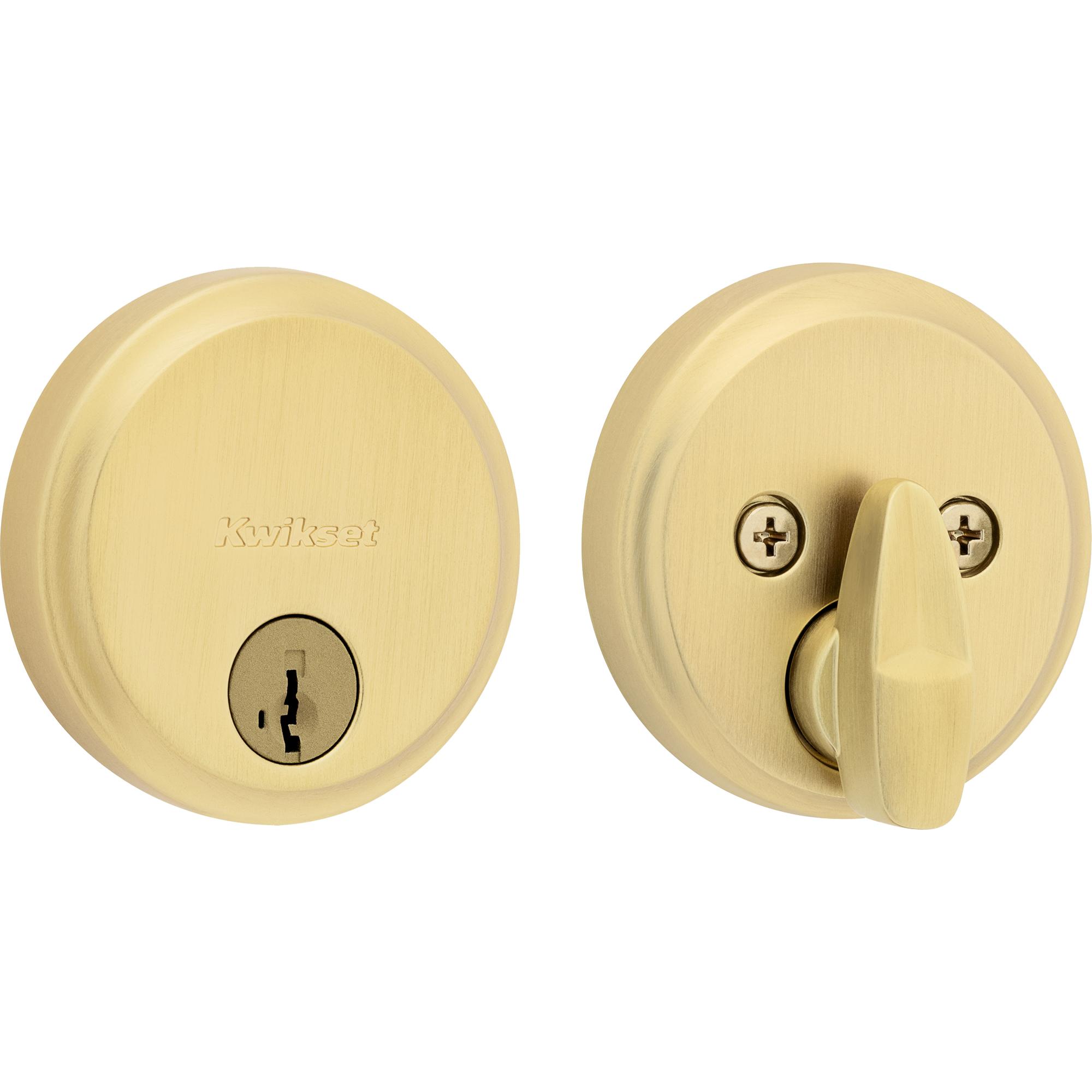 258 4 SMT 6AL STRKP K3 Hometown 1-Cyl Deadbolt - Satin Brass