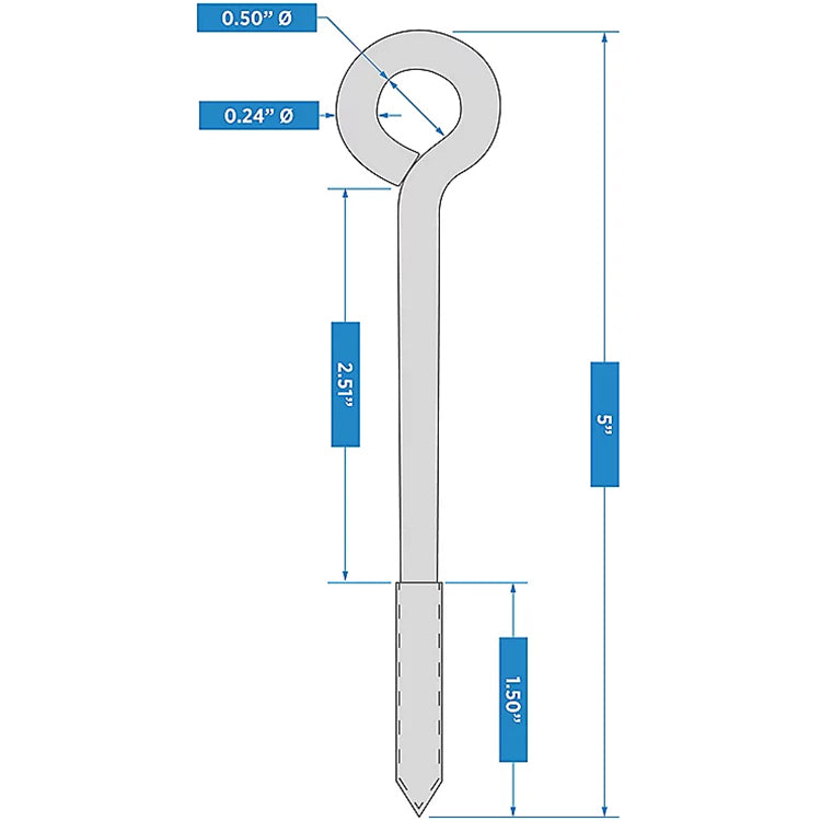National Hardware - 2150BC 5/16" X 6" Lag Screw Eye - Zinc Plated
