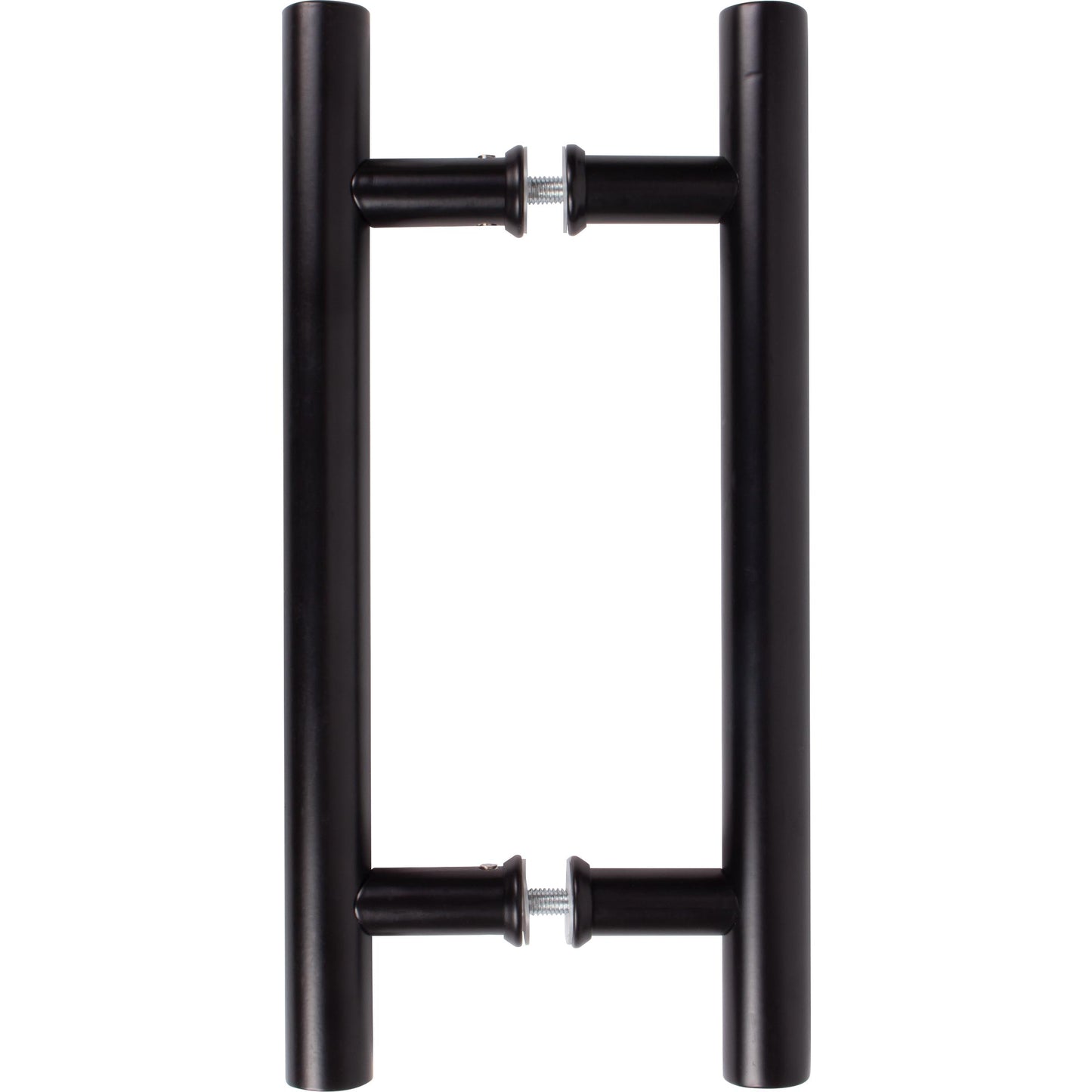 Stone Harbor Hardware Sliding Door Double-Sided Round Bar Pull Set, 12 Inches, Matte Black