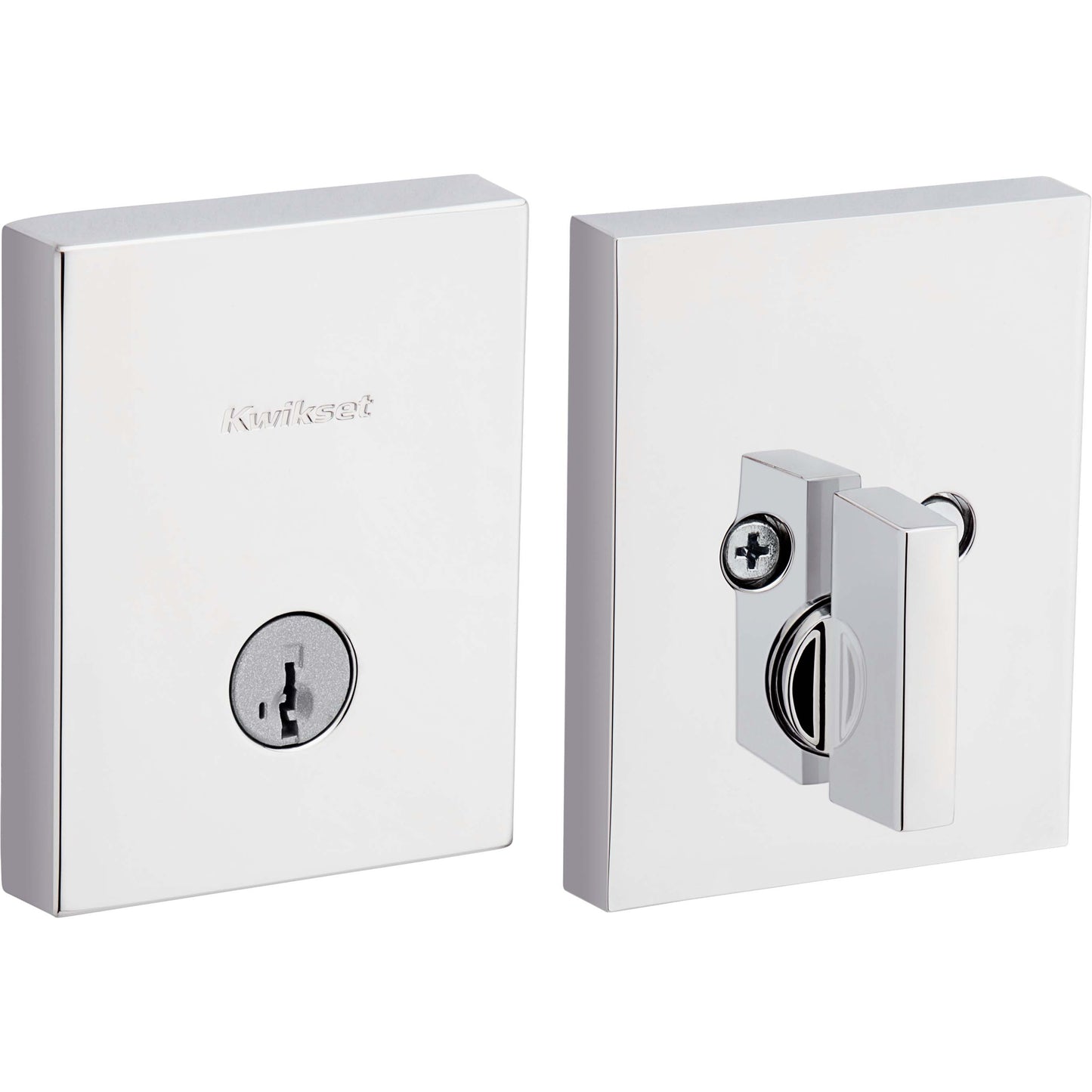 258 RCT SMT 26 6AL STRKP K3 San Clemente Rectangular 1-Cyl Deadbolt - Polished Chrome