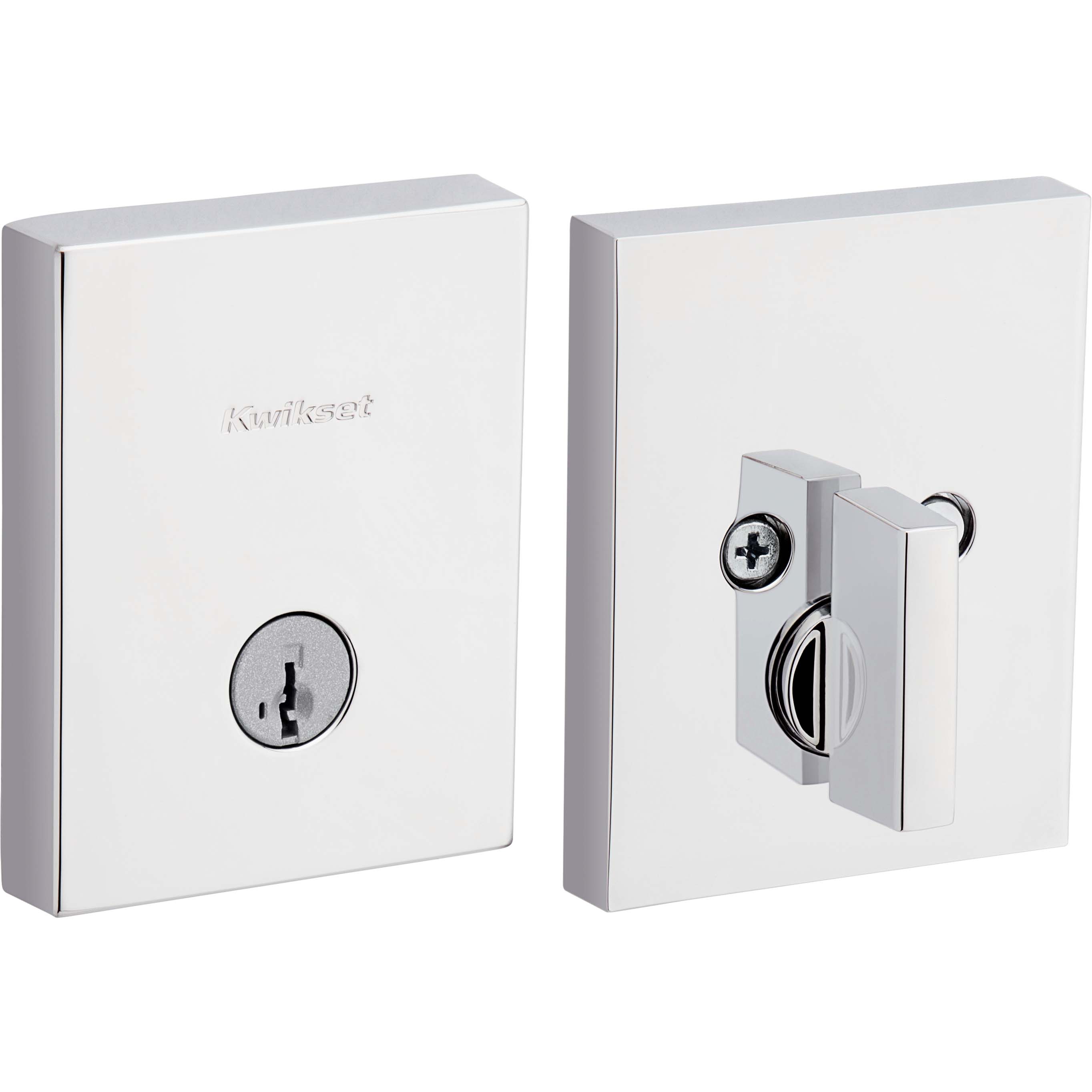 258 RCT SMT 26 6AL STRKP K3 San Clemente Rectangular 1-Cyl Deadbolt - Polished Chrome