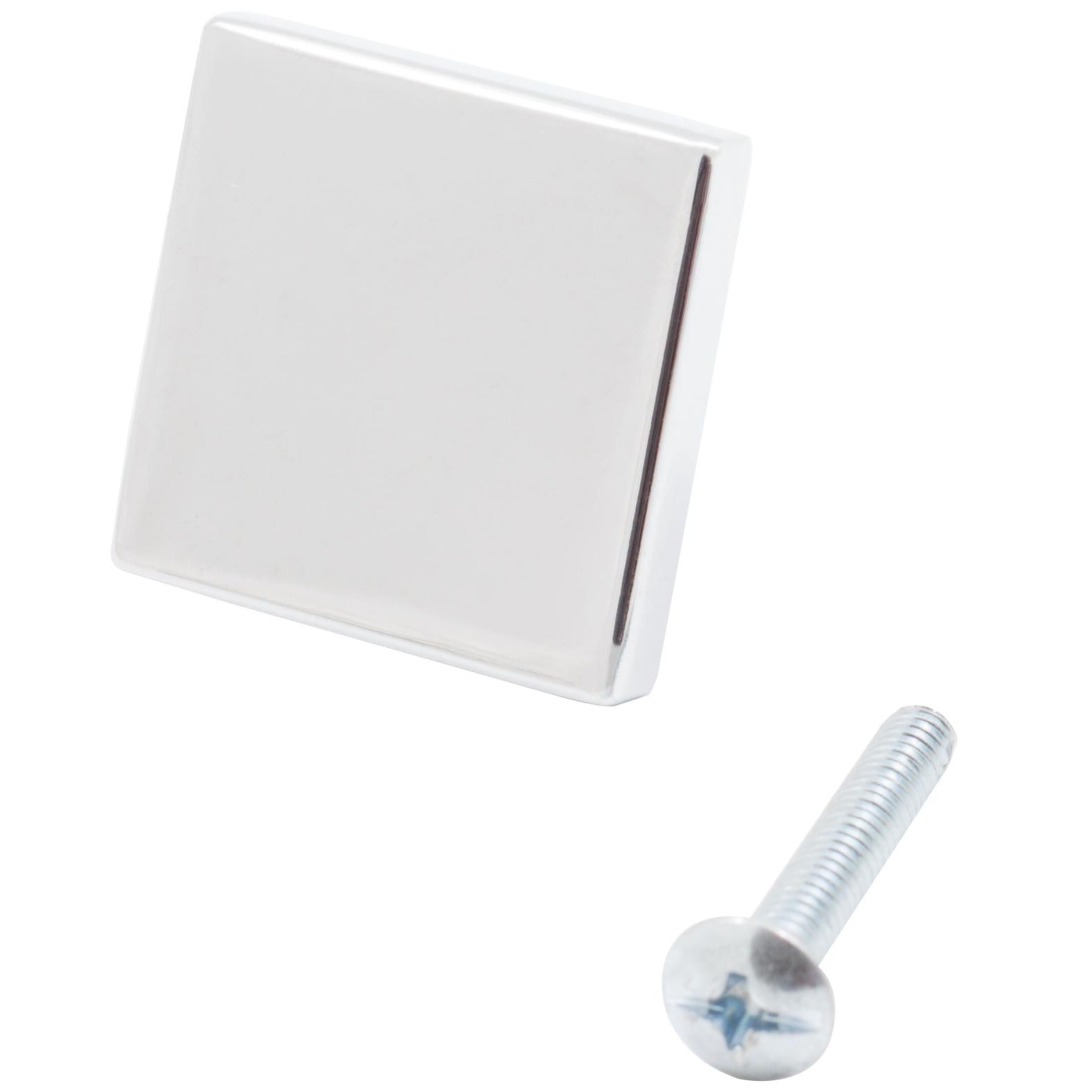 Contemporary Square Cabinet Knob, 1-1/8 Inches, Zinc Base Material