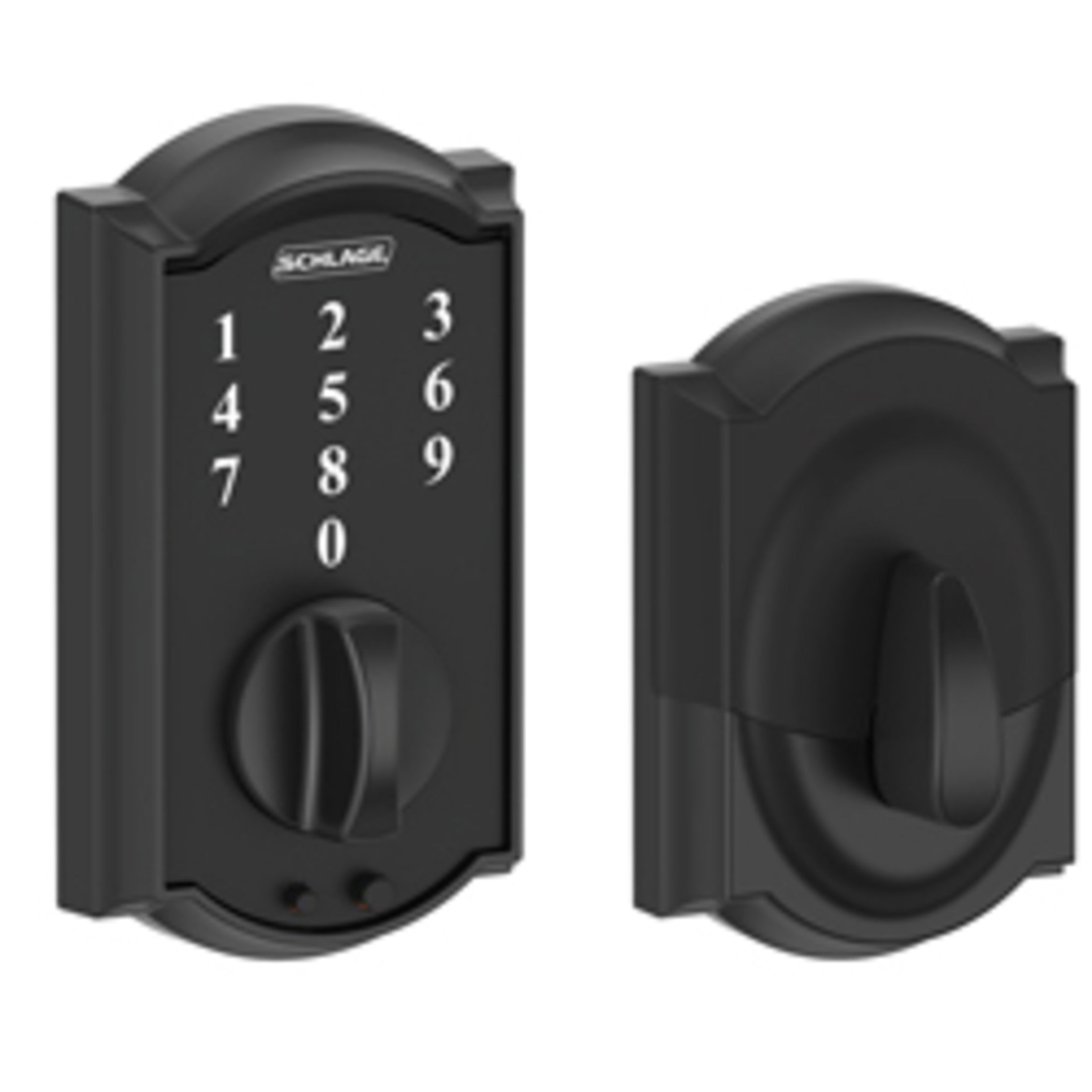 BE375CAM622 12-321 10-116 Camelot Touch Keyless Deadbolt - Matte Black