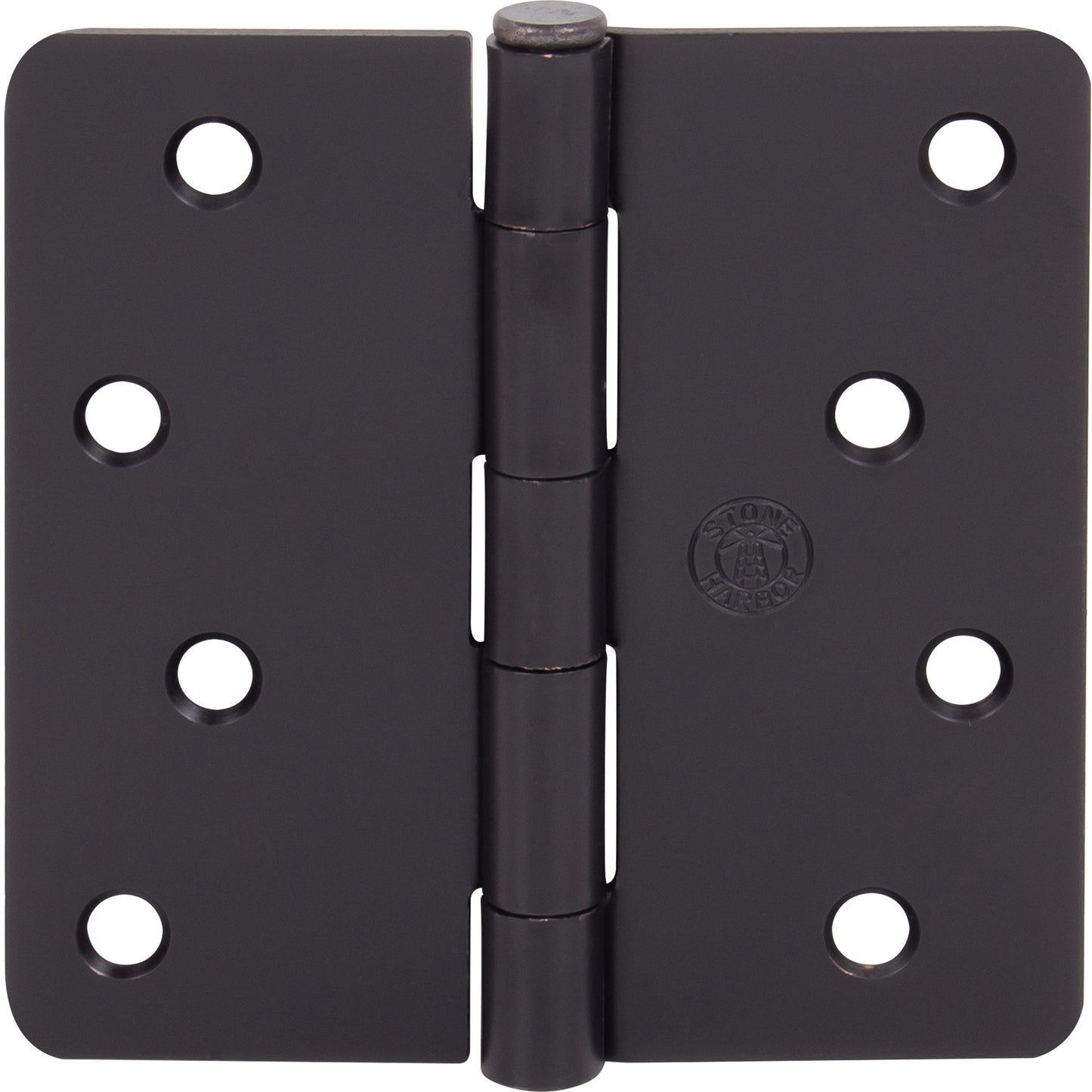 Stone Harbor Hardware 4" Door Hinges, 1/4" Radius Corner, Oil-Rubbed Bronze, 3-Pack