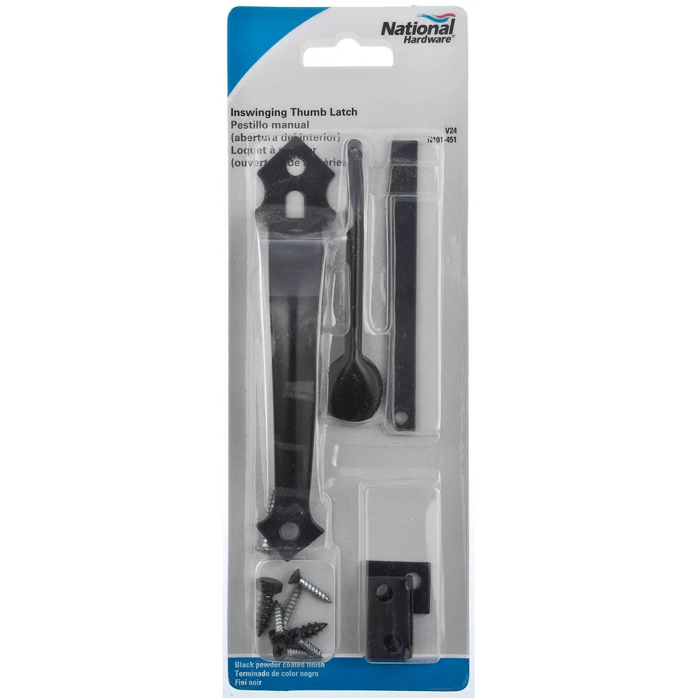 National Hardware - N101-451 V24 In-Swinging Thumb Latch in Black