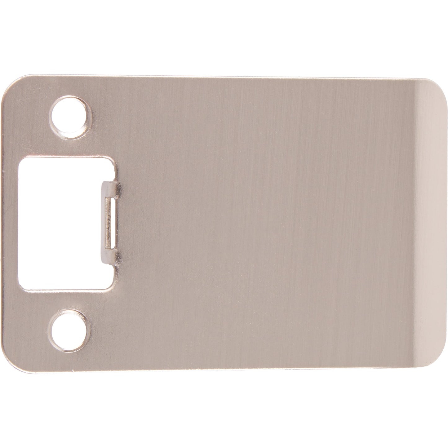 Stone Harbor Hardware Round Corner Extended Lip Strike Plate, 2-1/4" x 3", (3-1/2" Overall Length), Satin Nickel