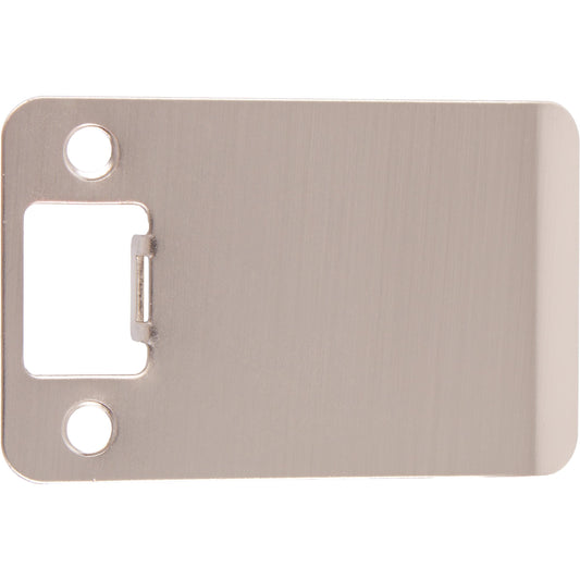 Stone Harbor Hardware Round Corner Extended Lip Strike Plate, 2-1/4" x 3", (3-1/2" Overall Length), Satin Nickel