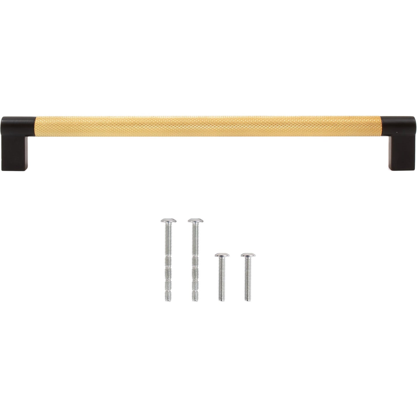 Stone Harbor Hardware Urban Cabinet Pull, 224 Millimeters, Satin Brass with Matte Black Ends