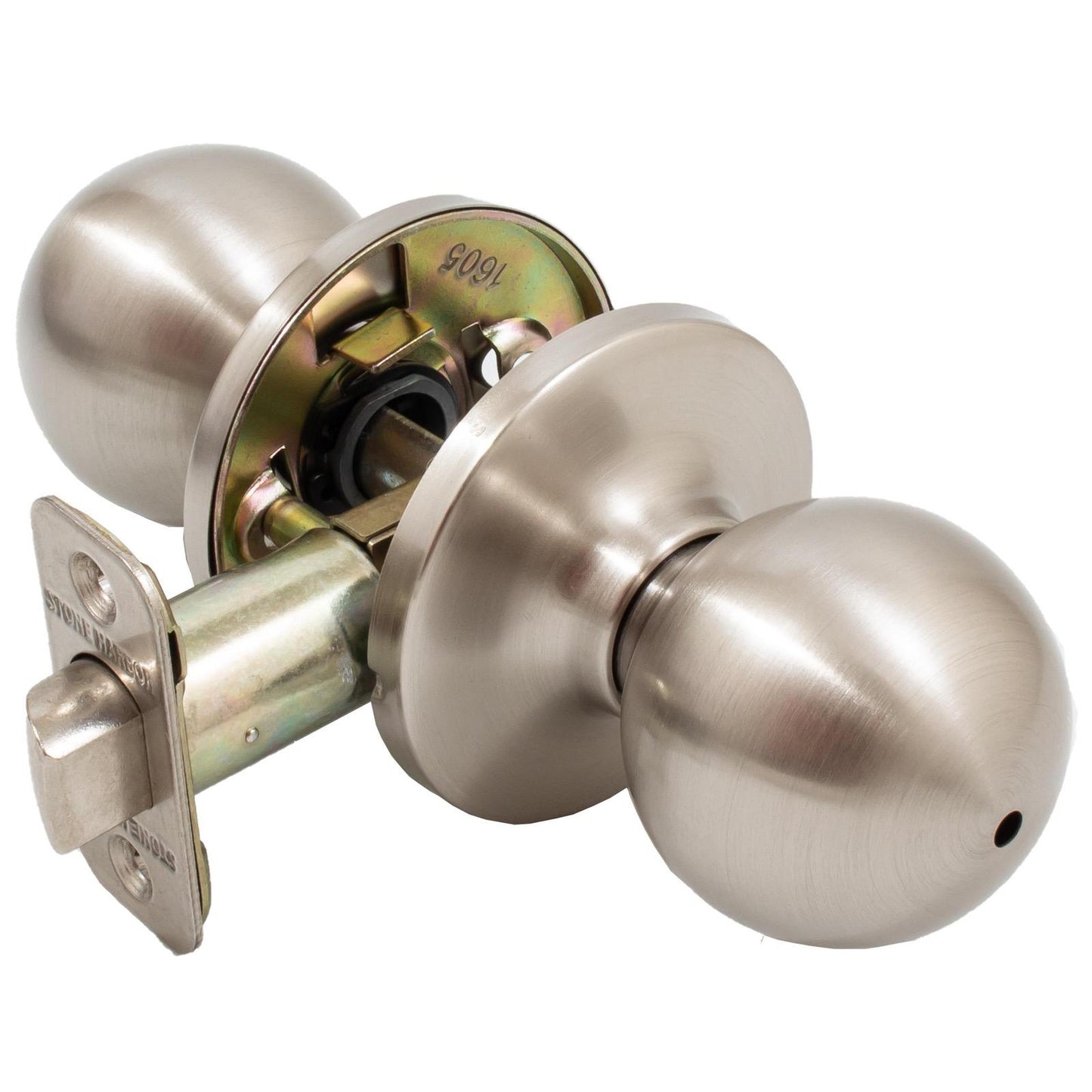 Stone Harbor Hardware Ball Door Knob, Privacy (Bed/Bath) Latch, Satin Nickel