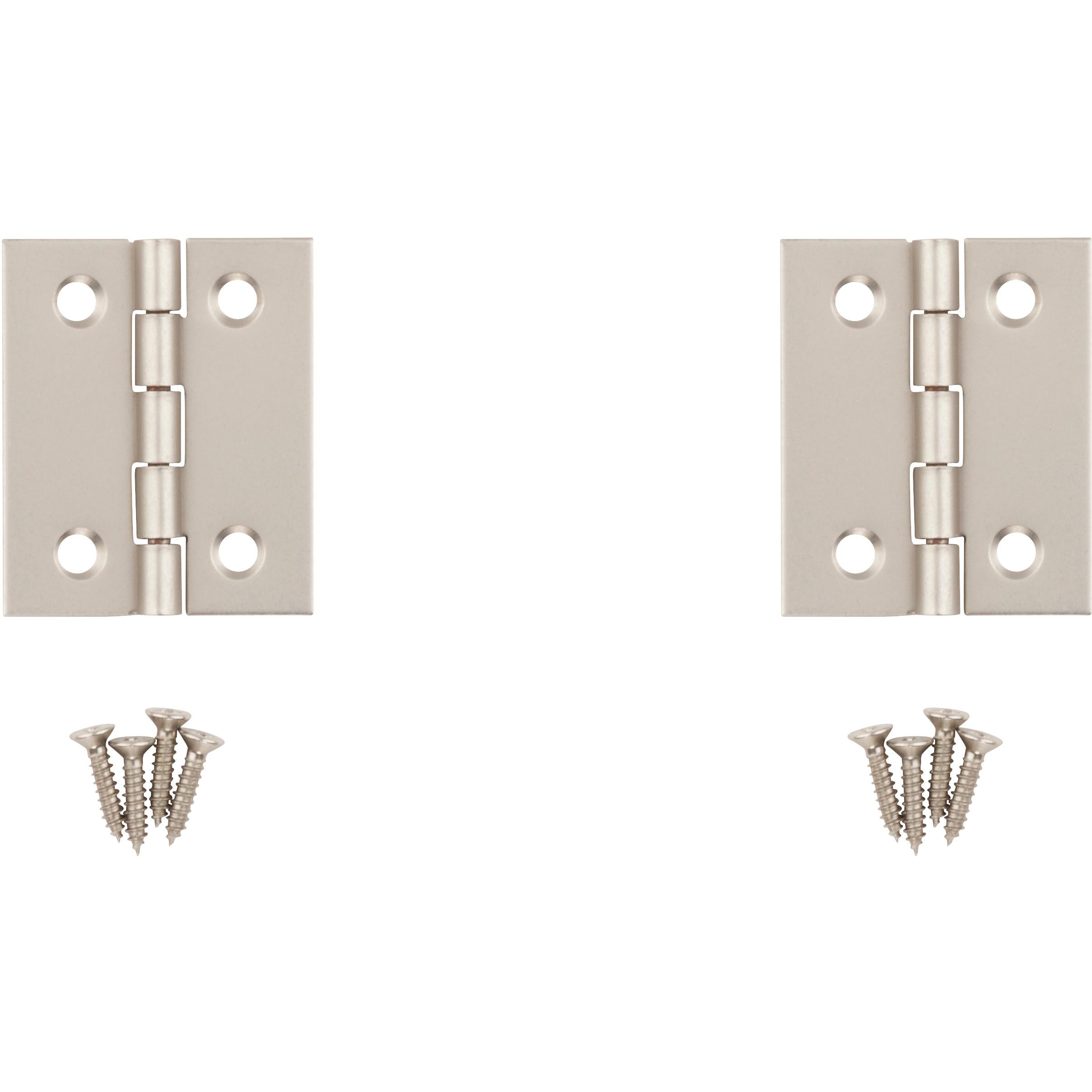 National Hardware - N211-014 V1802 1-1/2" x 1-1/4" Hinge - Satin Nickel, 2 pack