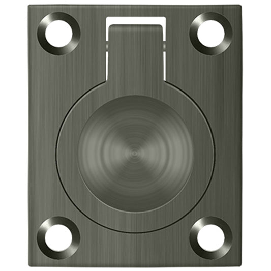 Deltana FRP175U15A 1 3/4-Inch x 1 3/8-Inch Solid Brass Flush Ring Pull