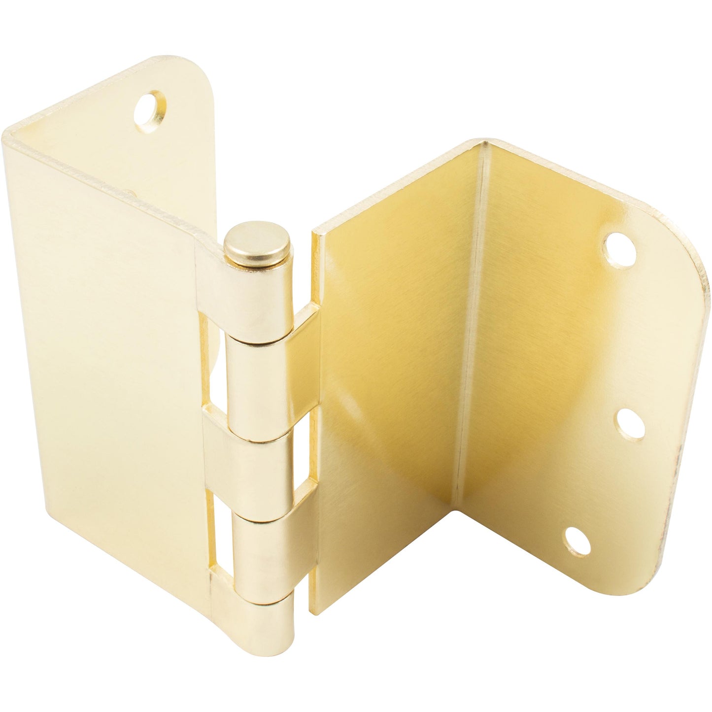 Stone Harbor Hardware Swing Clear Offset Hinge, 3-1/2 Inches, 5/8" Radius Corner, Fits Doors 1-3/8" to 1-3/4" Thick, 1-Pack, Polished Brass