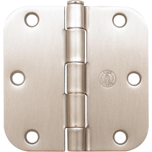 Stone Harbor Hardware Standard Hinge, 3-1/2 Inches, 5/8" Radius Corner, Bulk Pack (100 Each), Satin Nickel