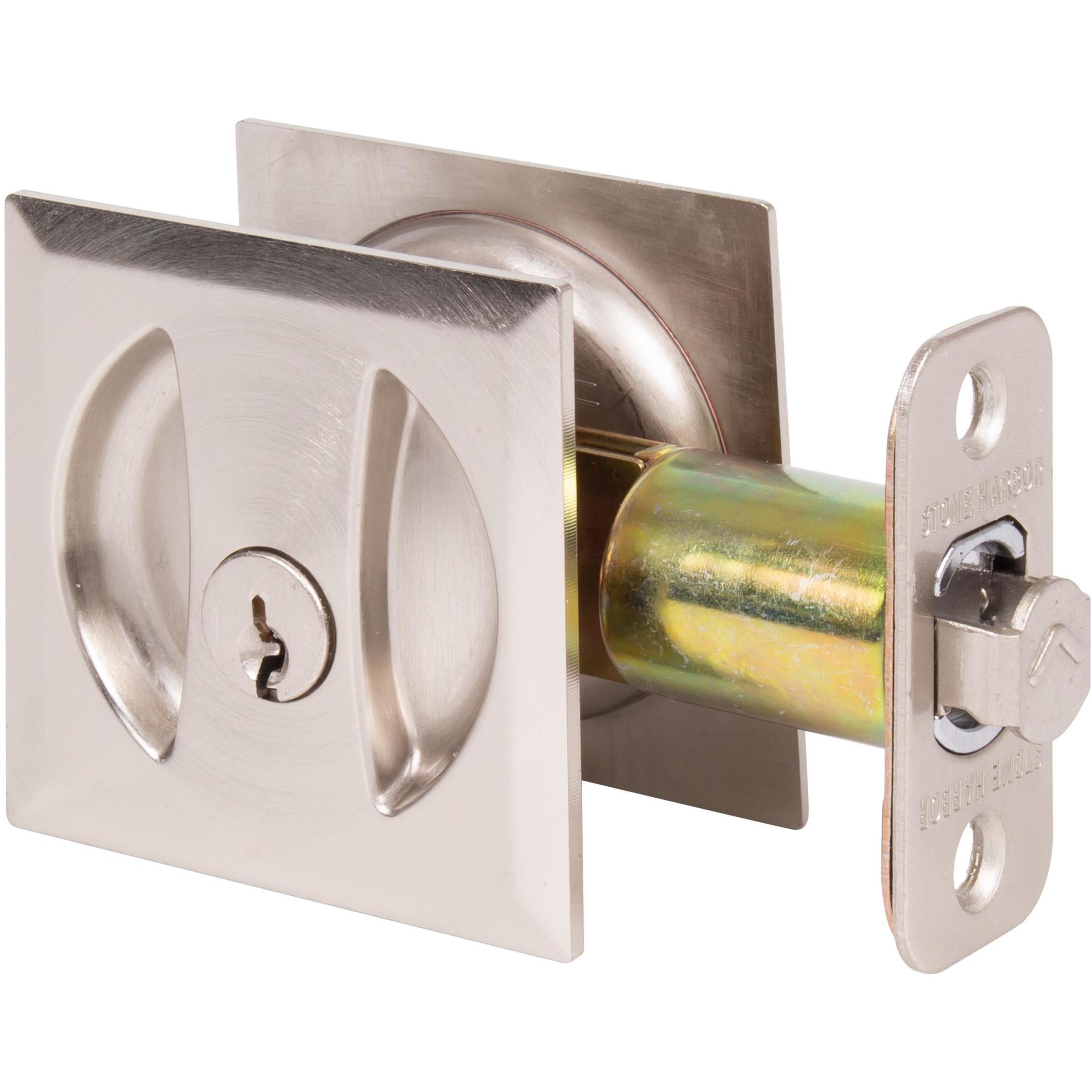 Contemporary Square Pocket Door Lock Entry