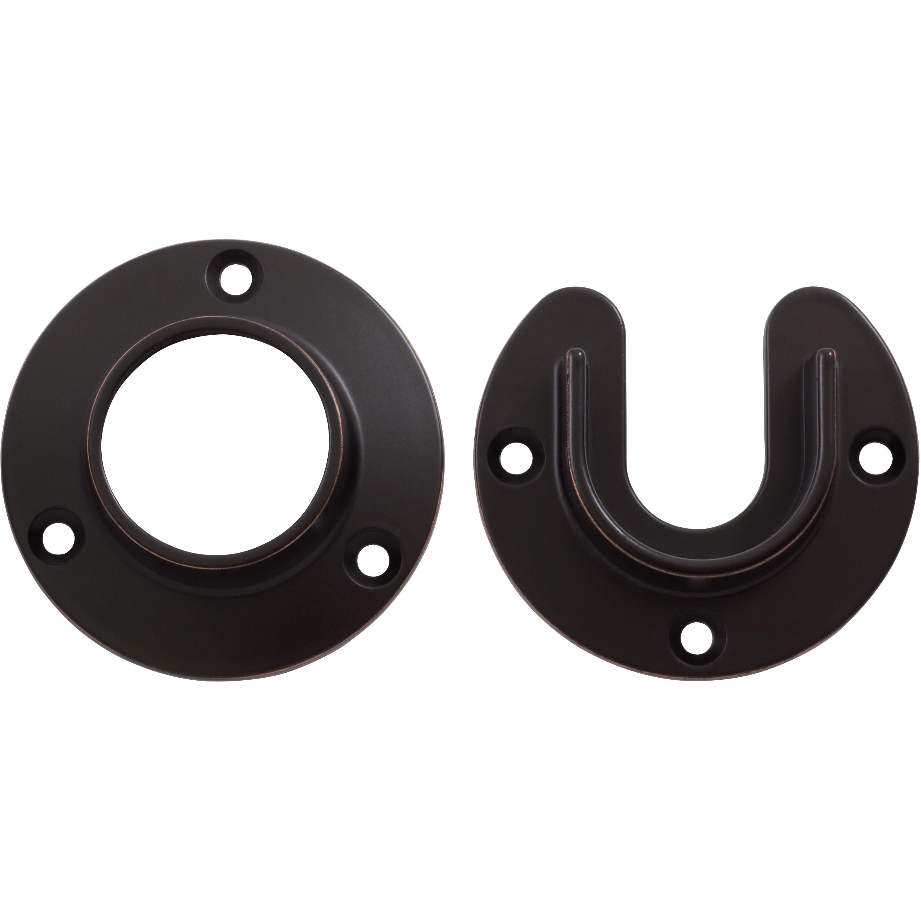 Stone Harbor Hardware Heavy-Duty Pole Sockets, Fits Poles up to 1-5/16" Diameter, Dark Bronze