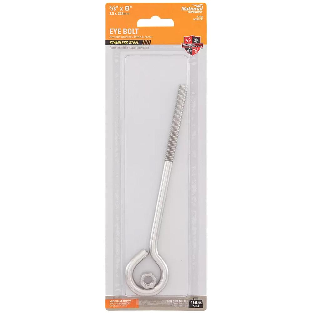 National Hardware -N100-213 V2161 3/8" x 8" Eye Bolt in Stainless Steel