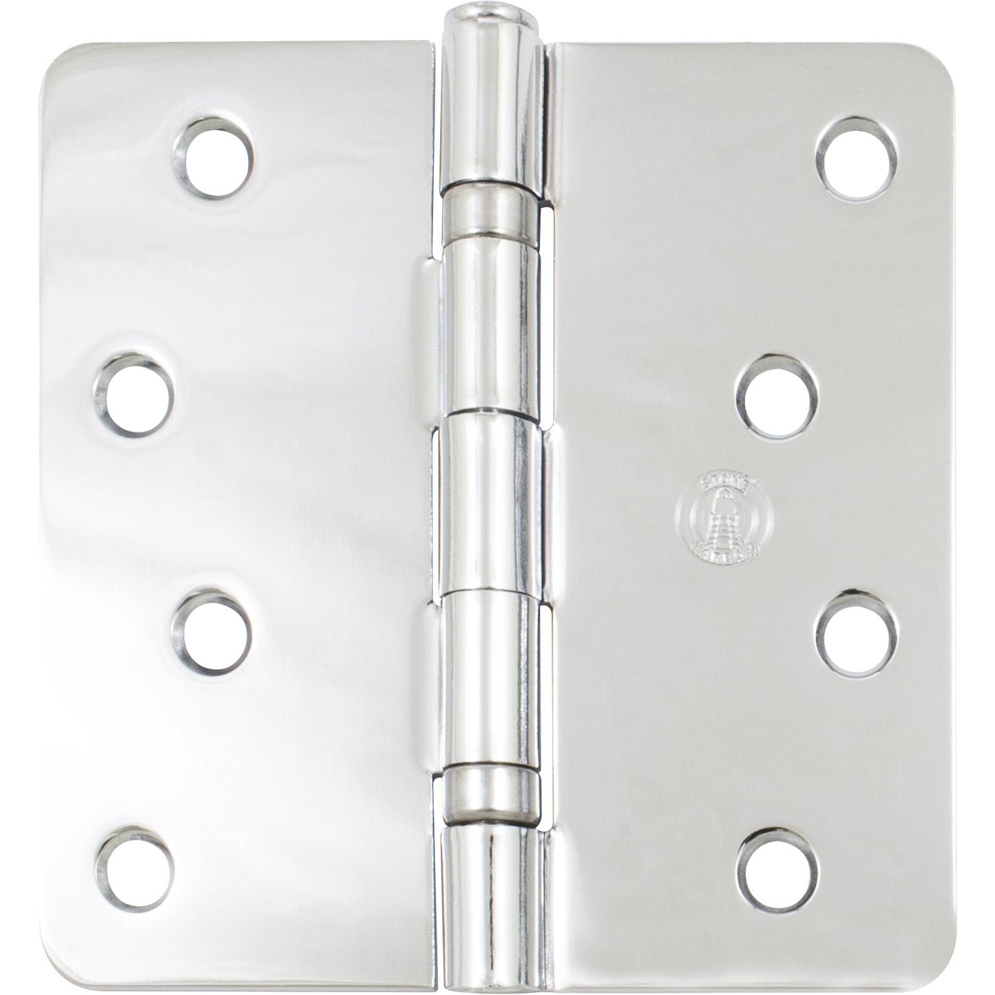 Stone Harbor Hardware 4" Ball-Bearing Door Hinges, 1/4" Radius Corner, Polished Chrome, 3-Pack