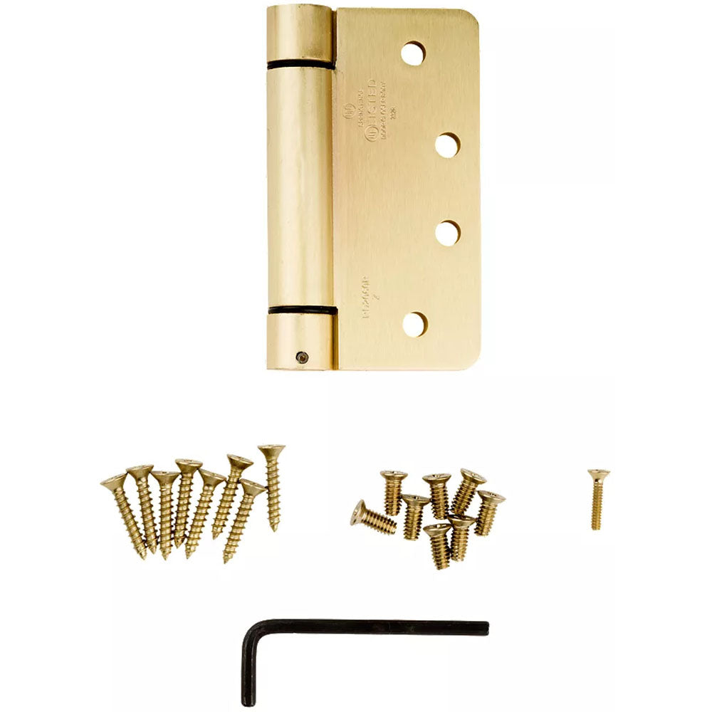 V521 4" 1/4R Spring Hinge - Brass