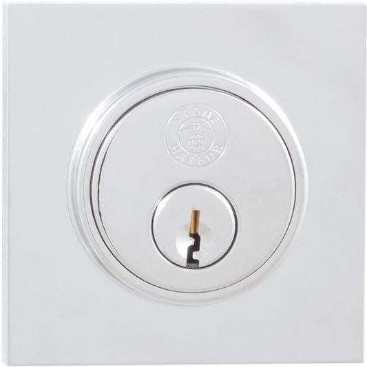 Stone Harbor Hardware Grade 3 Contemporary Square Deadbolt, KW Keyway, Polished Chrome