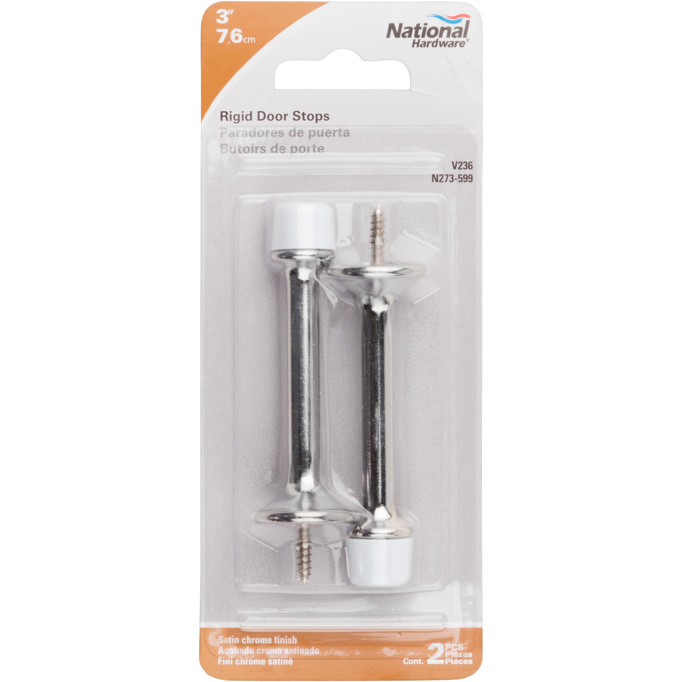 National Hardware - V236 3” Rigid Door Stop 2/pk - Satin Chrome