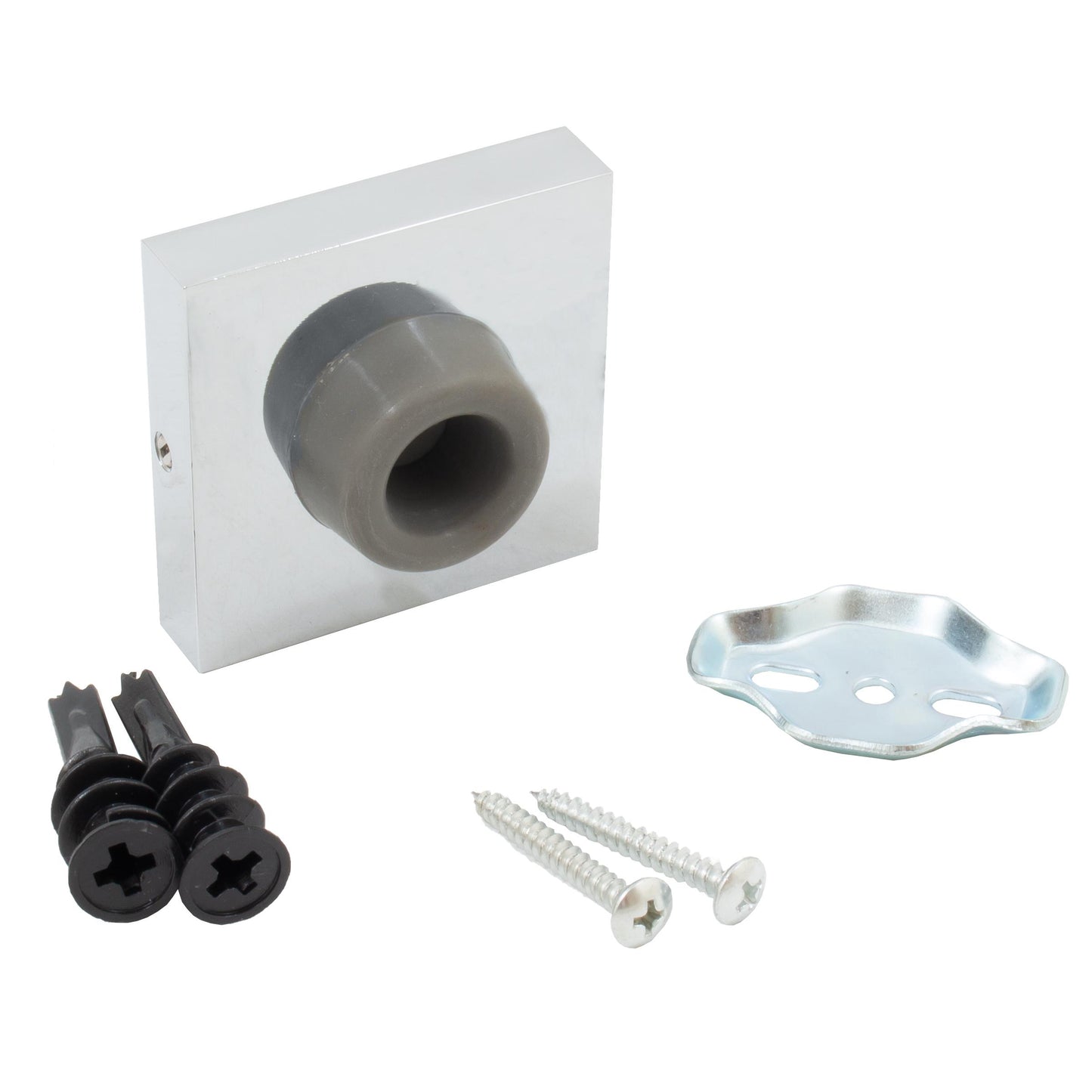 Stone Harbor Hardware Contemporary Square Wall Door Stop, 2-1/4 Inches, Polished Chrome