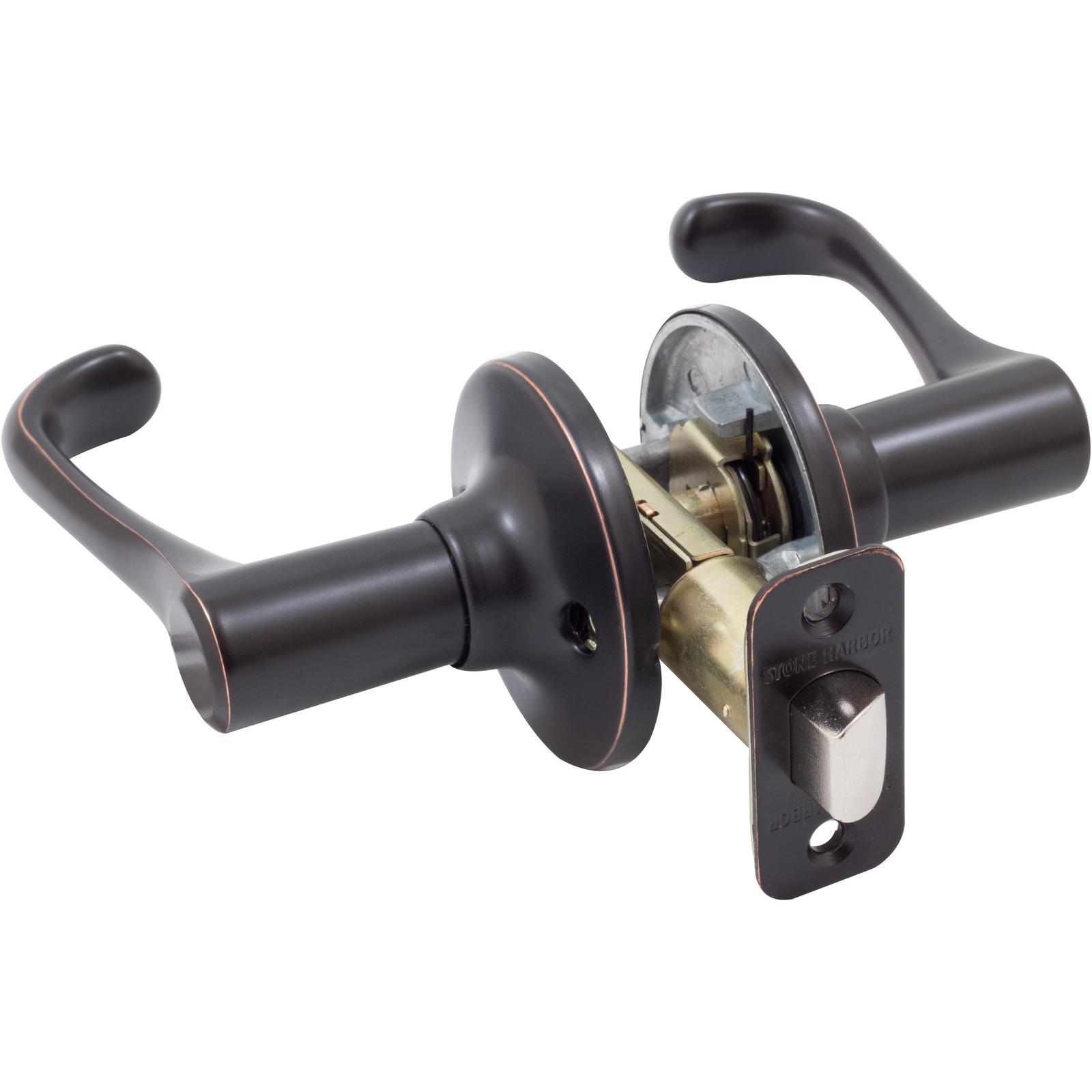 Stone Harbor Hardware Memphis Door Lever, Passage (Hall/Closet) Latch, Vintage Bronze