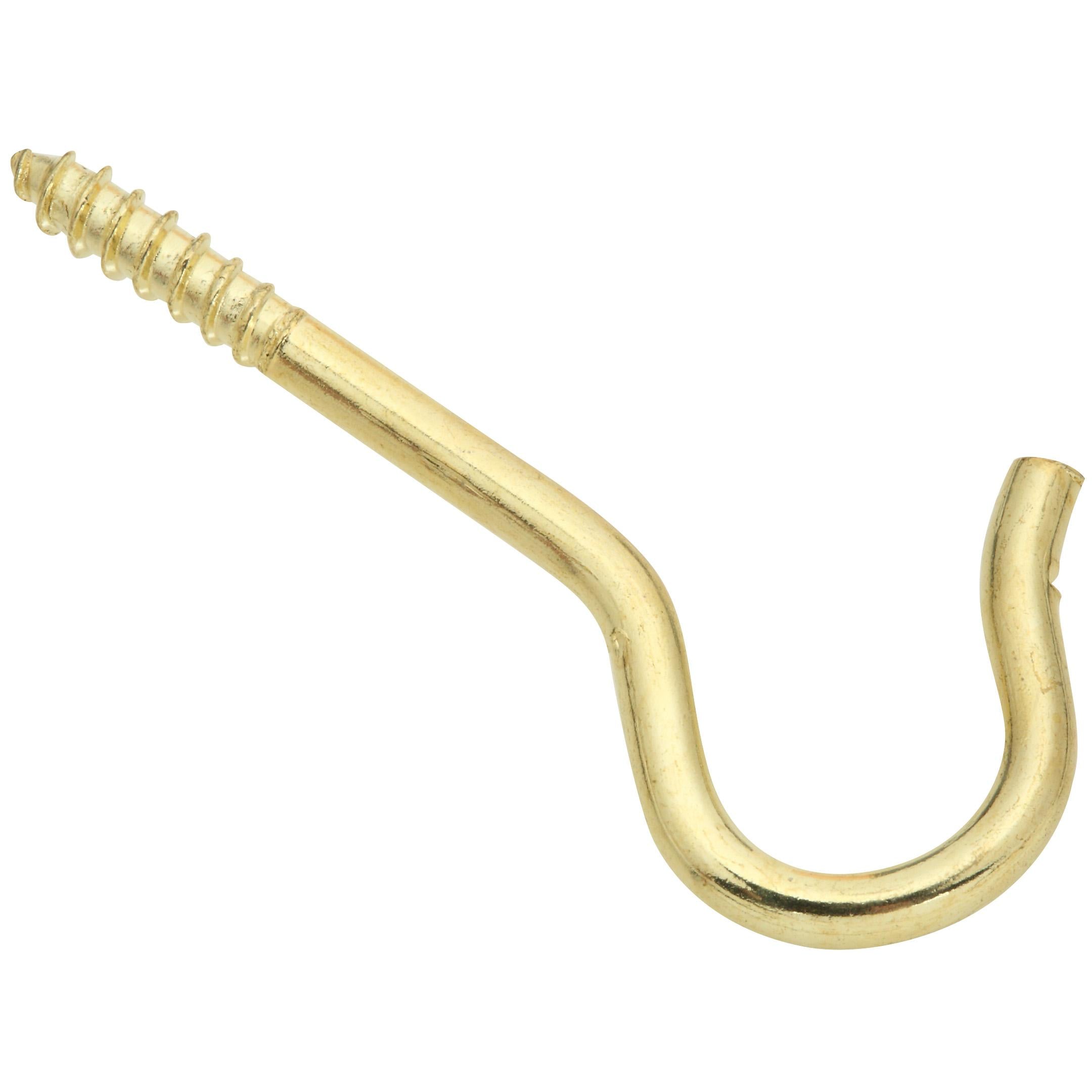 National Hardware - N274-936 V2666 2-1/2" Ceiling Hooks - Brass, 3 pack