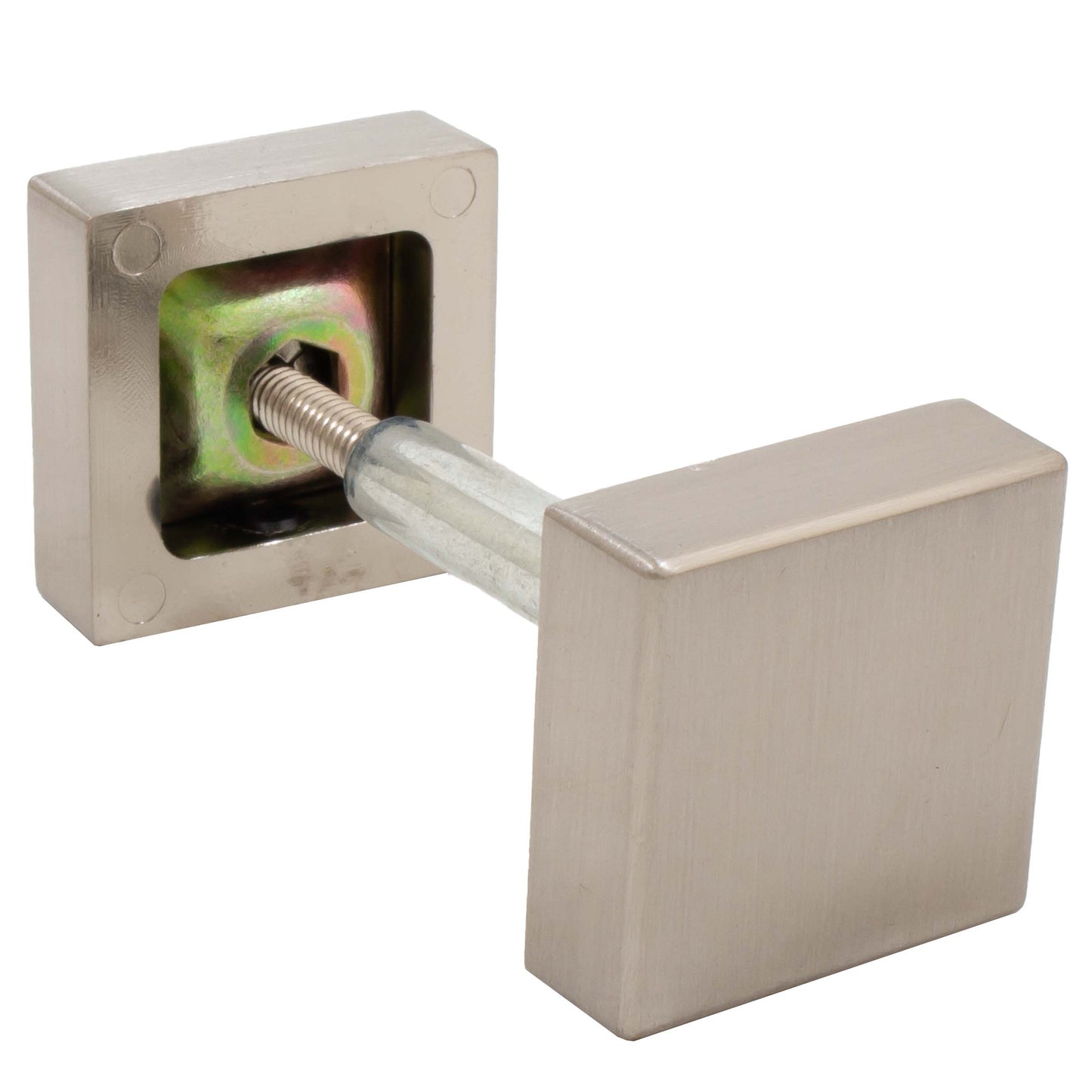 Stone Harbor Hardware Square Handleset Hole Cover, 1" x 1", Fits Doors 1-3/8" to 2-1/4" Thick, Satin Nickel