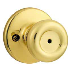 Kwikset 300T 3 CP RCL RCS BBPKG Tylo Bed/Bath Knob in Polished Brass