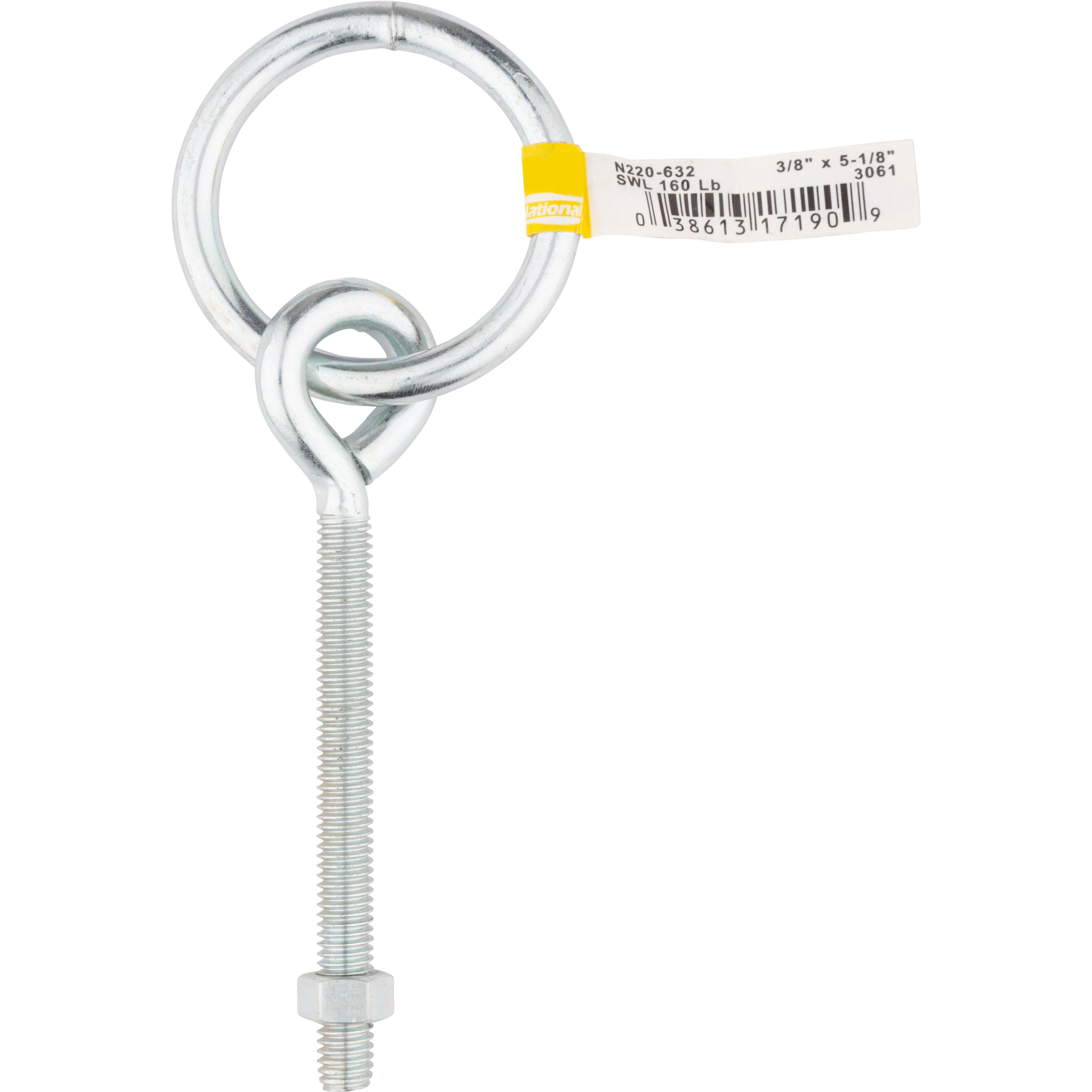 National Hardware - 2061BC 3/8" x 5-1/8" Ring with Eye Bolt - Zinc Plated